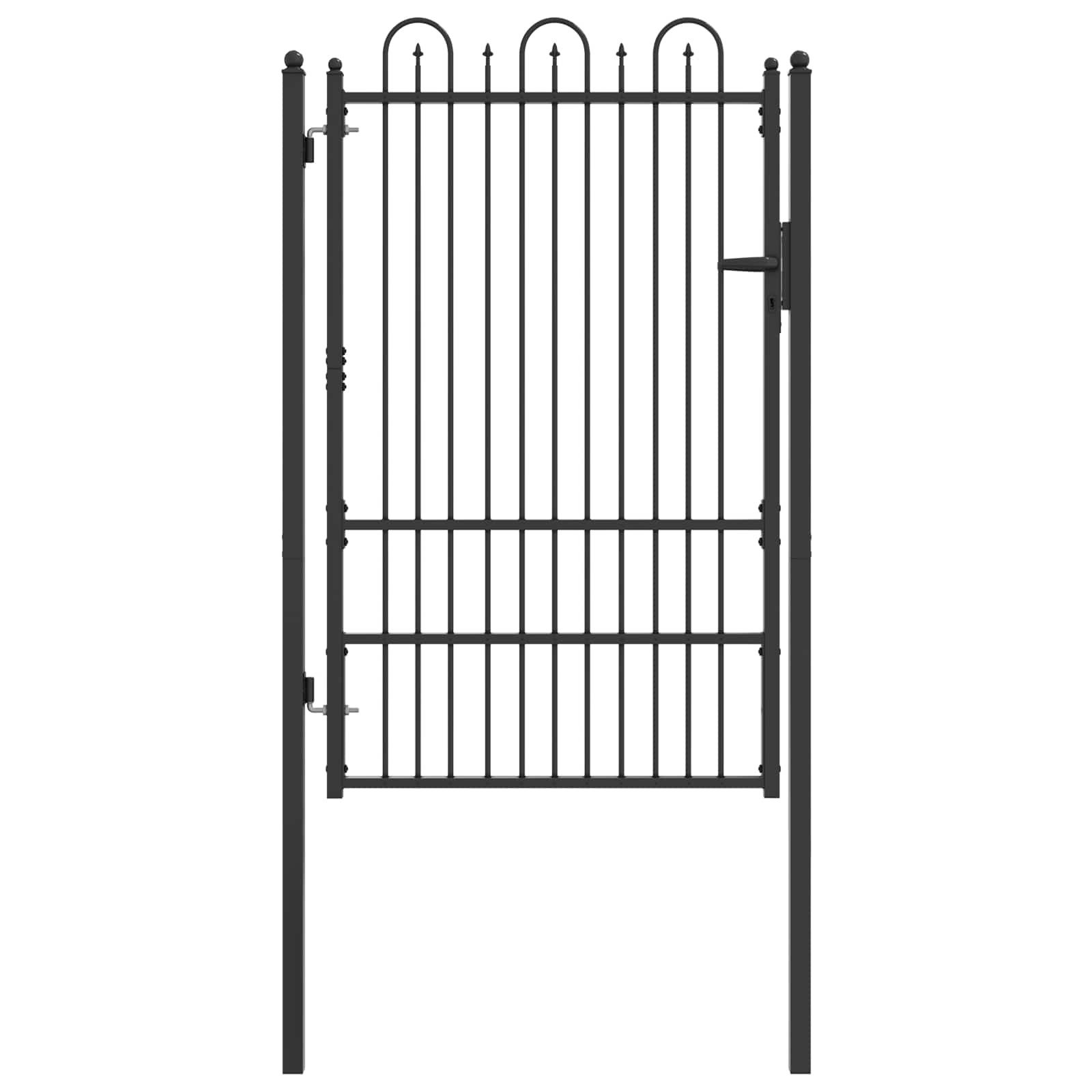 vidaXL Gartentor Zauntor DRONTEN 100 x 150 cm Stahl Schwarz Abschließbar