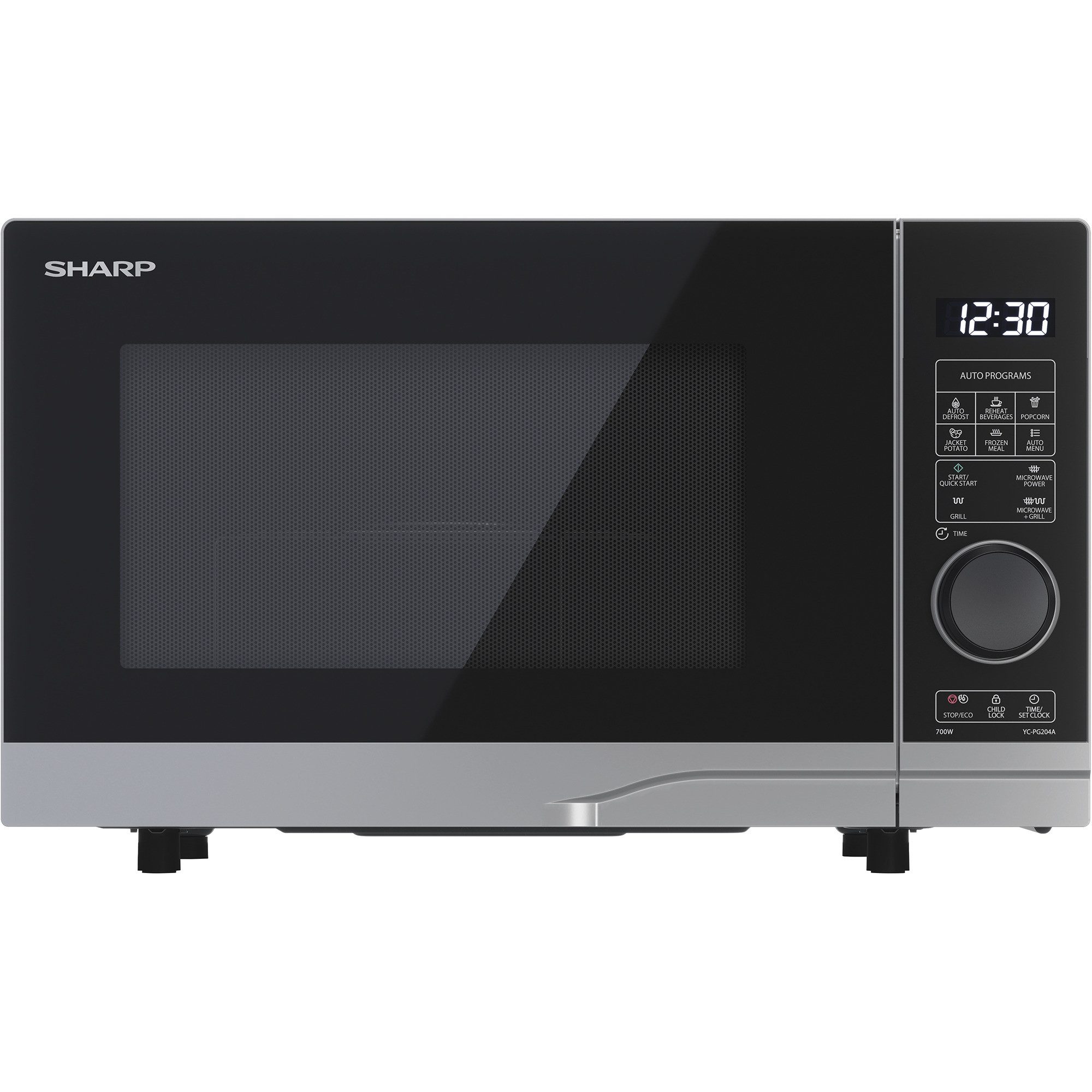 Sharp Mikrowelle YC-PG204AE-S, Elektro, 20 l