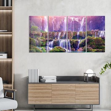 DEQORI Glasbild 'Terrassen-Wasserfälle', 'Terrassen-Wasserfälle', Glas Wandbild Bild schwebend modern