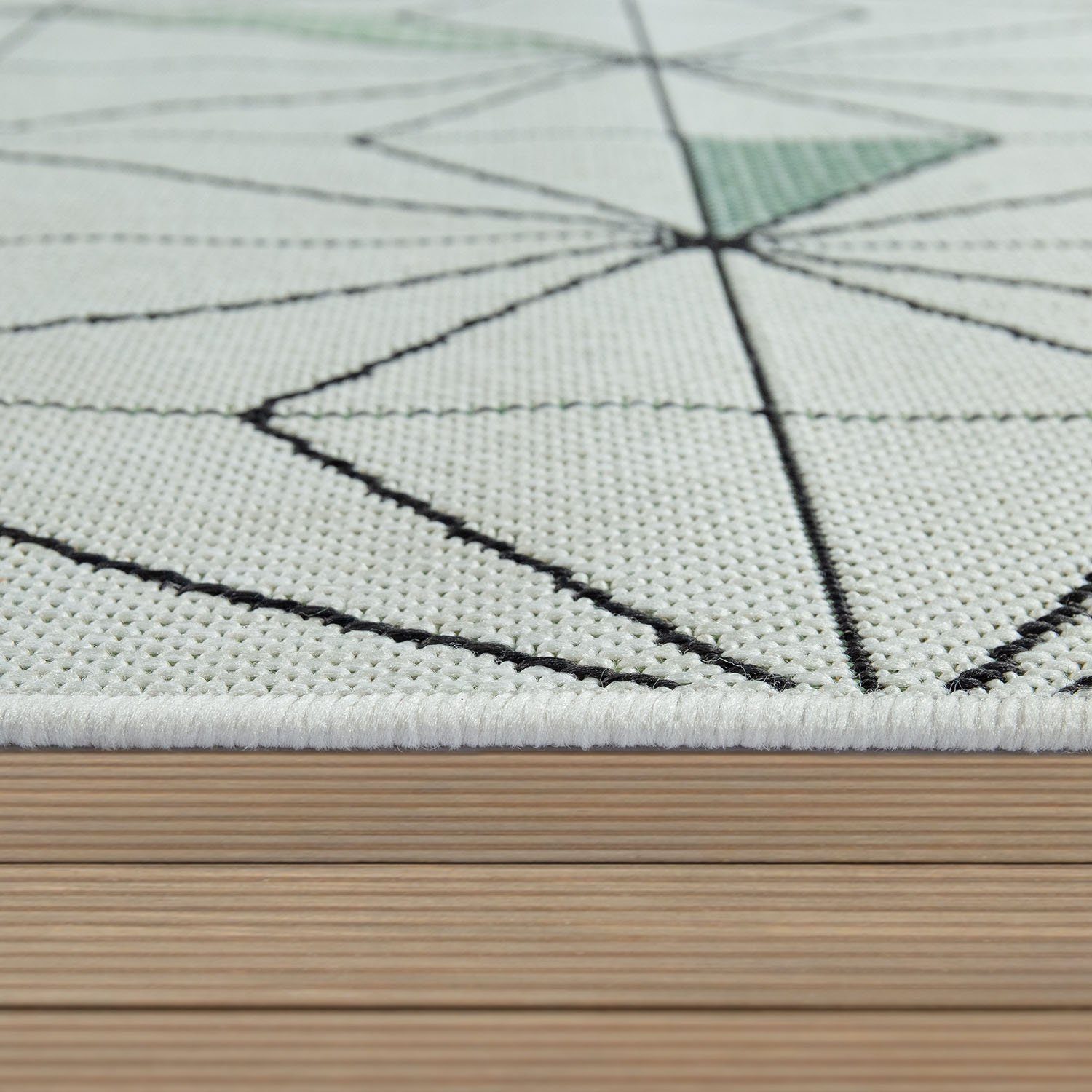 Teppich 4 mm, geometrisches und 539, modernes Flachgewebe, Home, rechteckig, Design, Outdoor geeignet Höhe: Paco In- Ostende