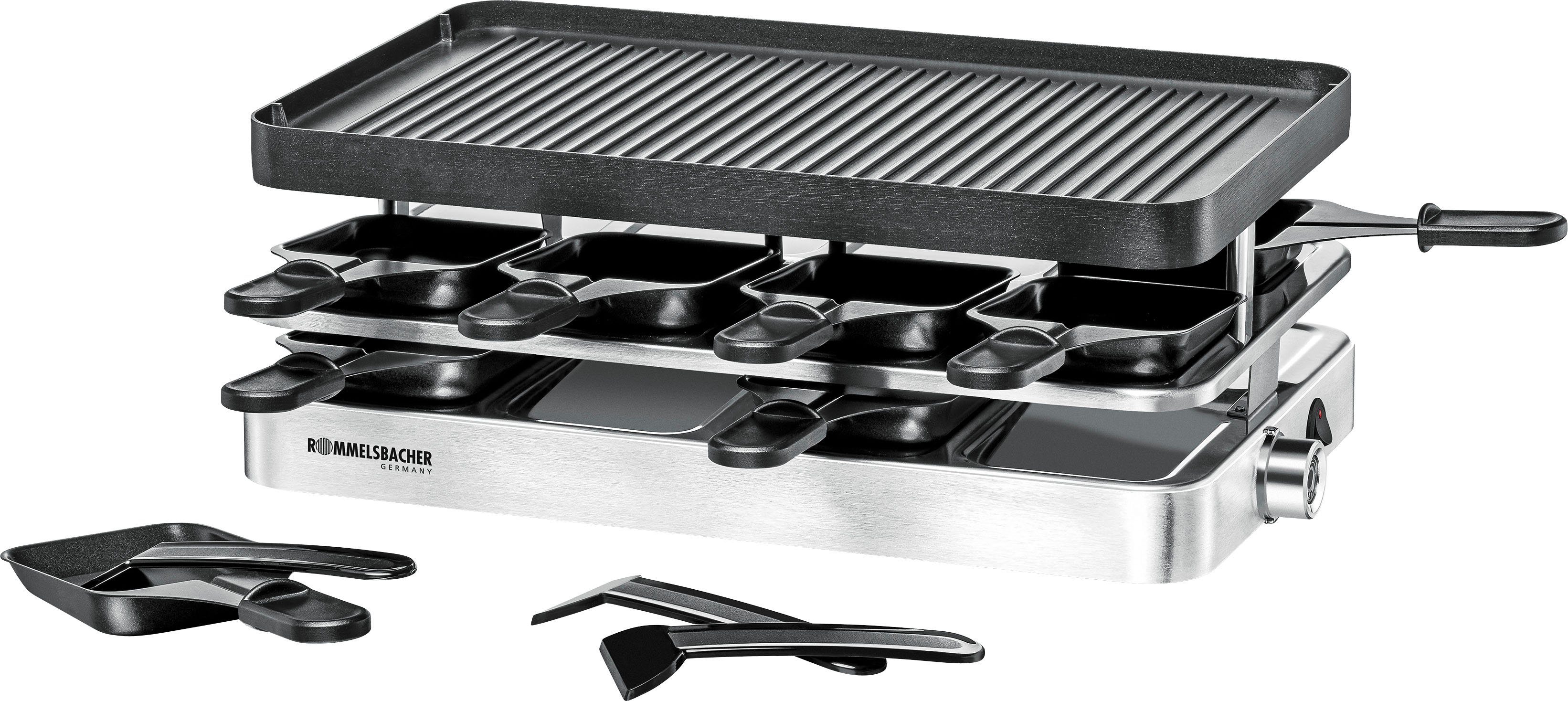 Rommelsbacher Raclette RC 1400, 8 Raclettepfännchen, 1200 W