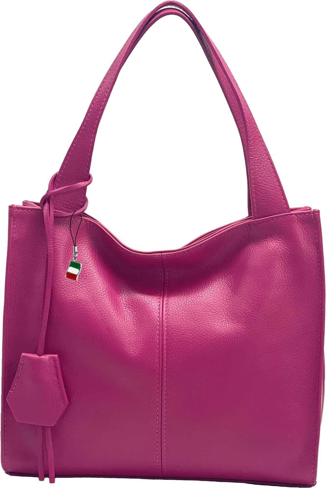 Schultertasche Florence Echtleder Hobo Bag Damen fuchsia