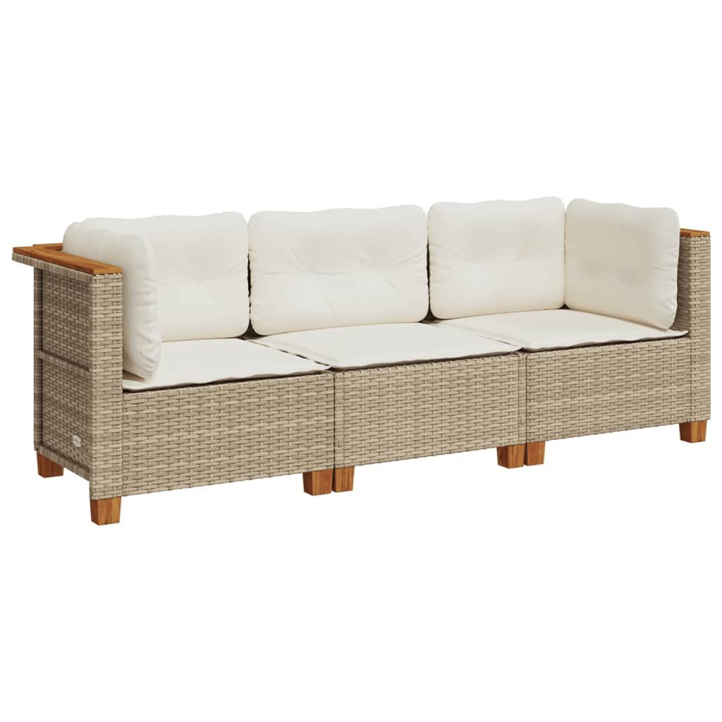vidaXL Loungesofa Gartensofa mit Kissen 3-Sitzer günstig online kaufen