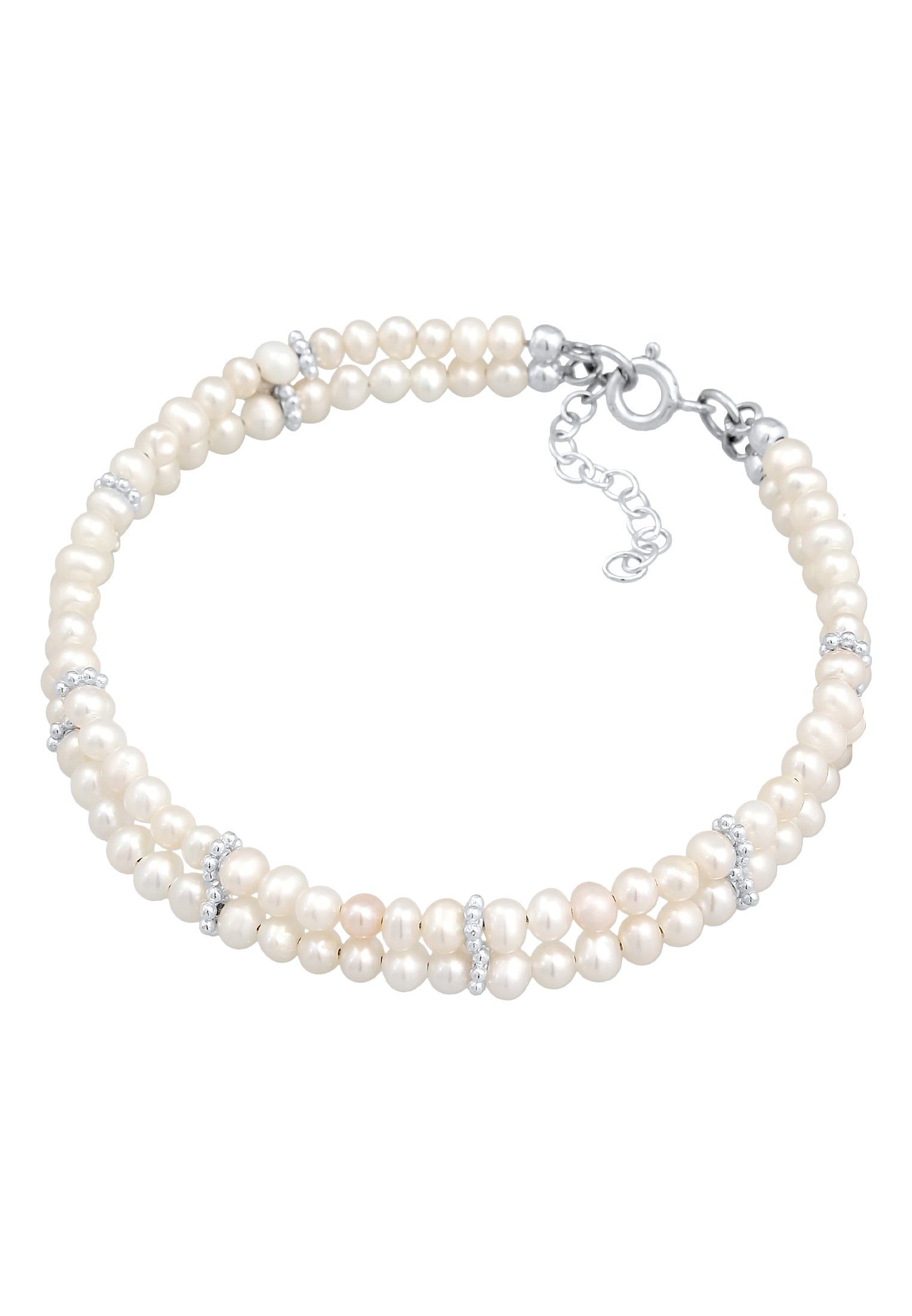 Elli Perlenarmband Süßwasserzuchtperle 925 Sterling Silber