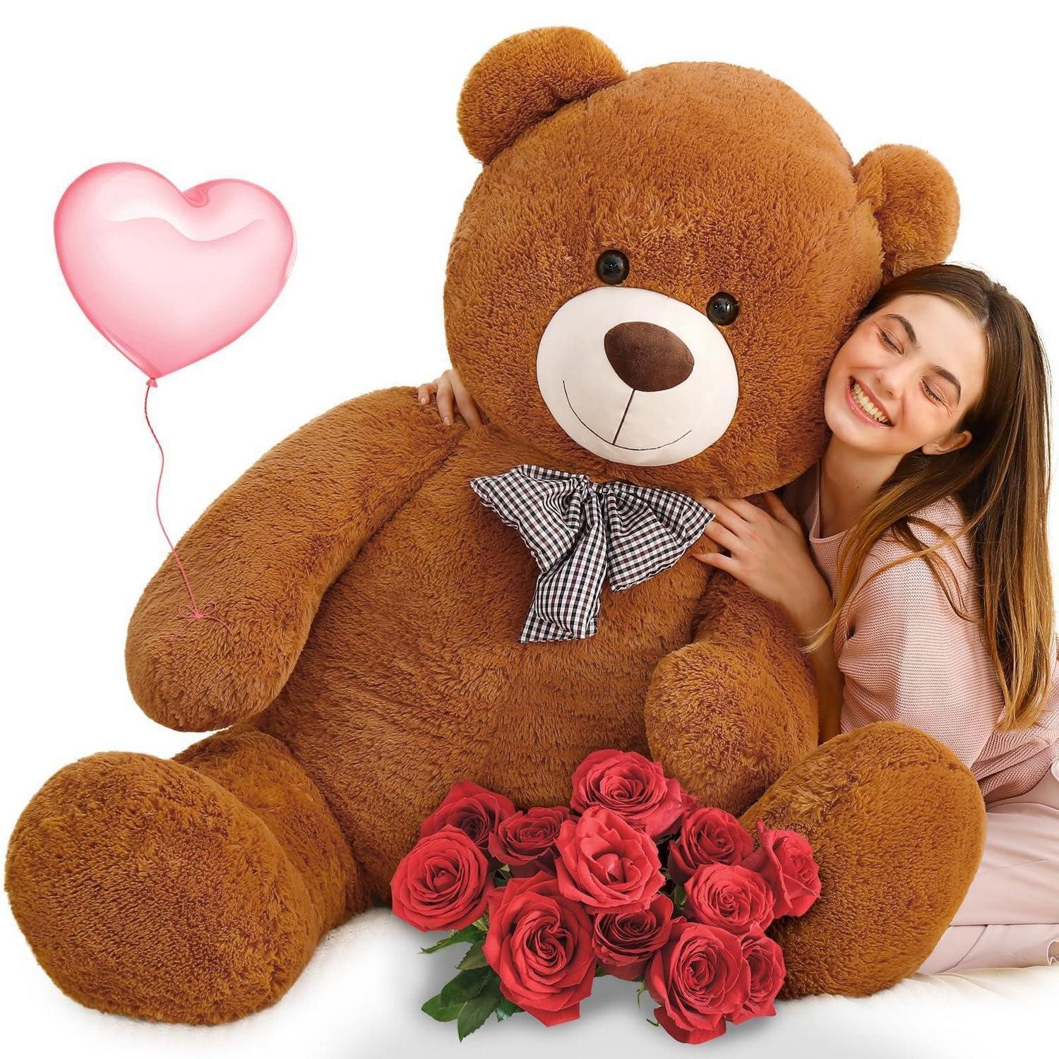 LuxusKollektion Kuscheltier Teddybär 140cm XXL Plüsch Kuscheltier Valentinstag Dunkelbraun