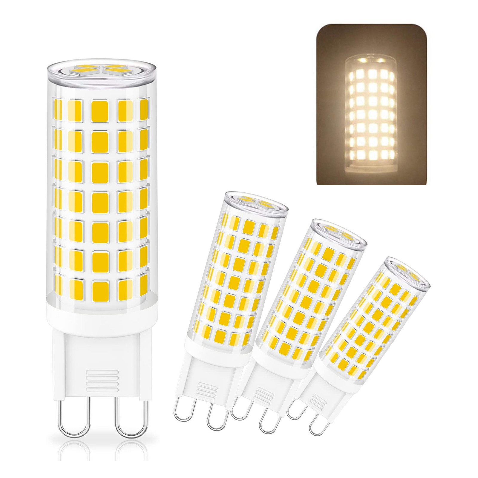 MUPOO LED-Leuchtmittel G9-LED-Glühbirne,Stiftsockel,6W,600LM, 4 St. günstig online kaufen