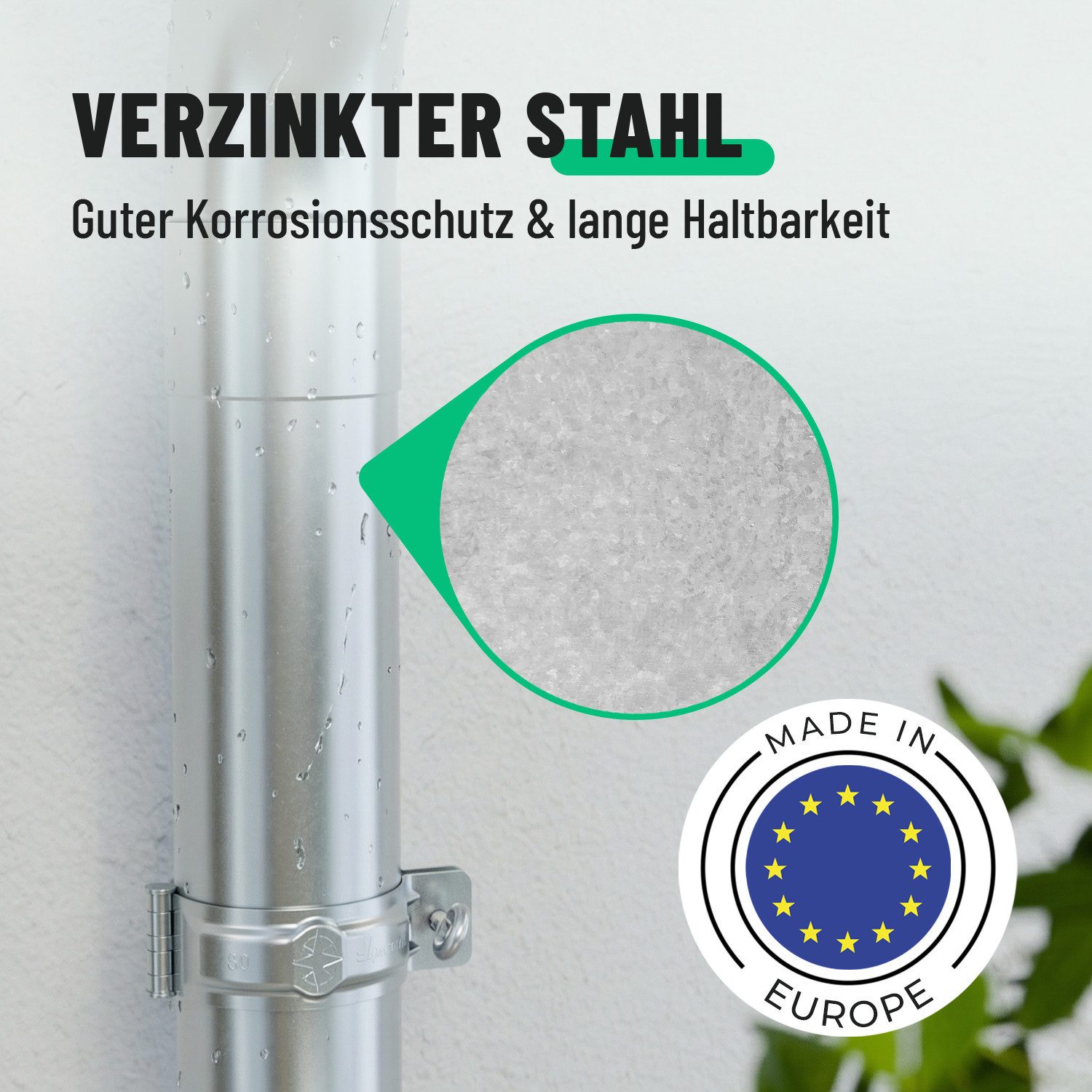 greate. Dachrinne Dachrinne 280 1,15 Meter verzinkt - Regenablauf Rinne - Dachrinnen,hat einen hohen Korrosionsschutz und bietet eine lange Lebensdauer, 1-St.