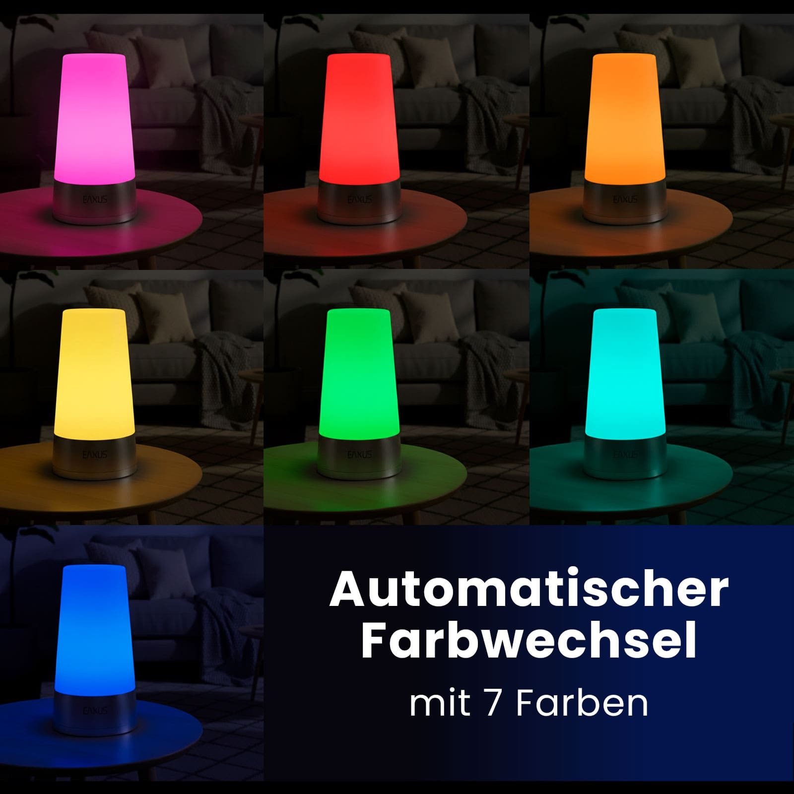 EAXUS LED Tischleuchte Stimmungslicht - Nachtlicht/Nachttischlampe, LED fes günstig online kaufen