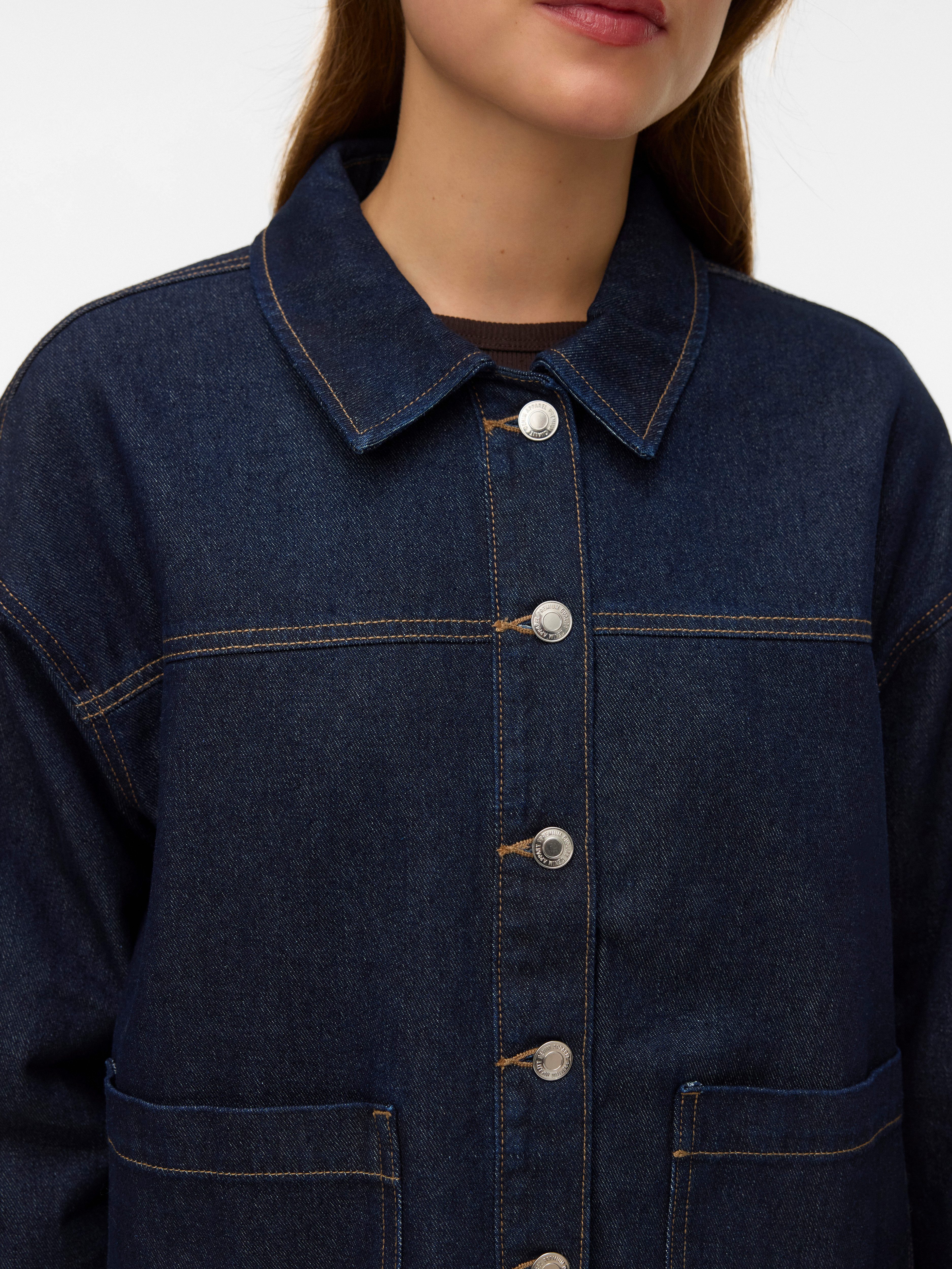 Vero Moda Jeansjacke VMJAMIE LS DENIM SHACKET MIX NOOS Baumwollmischung