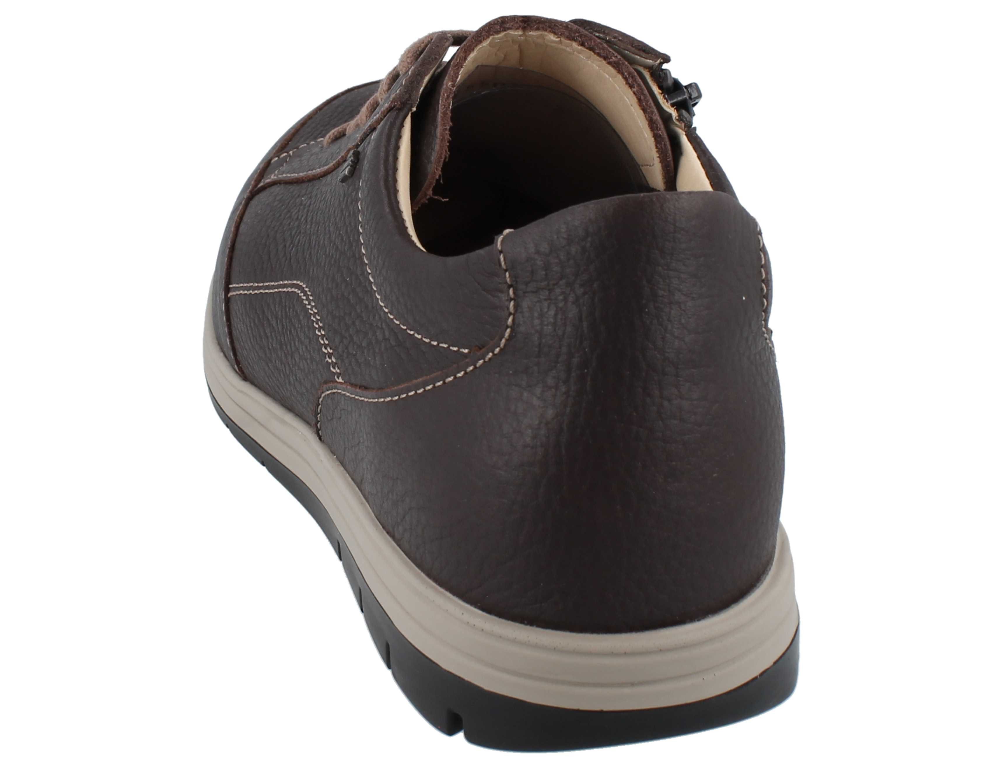 Finn Comfort FINN COMFORT Osorno Herren Halbschuhe dunkelbraun genarbtes Schnürschuh Wechselfußbett