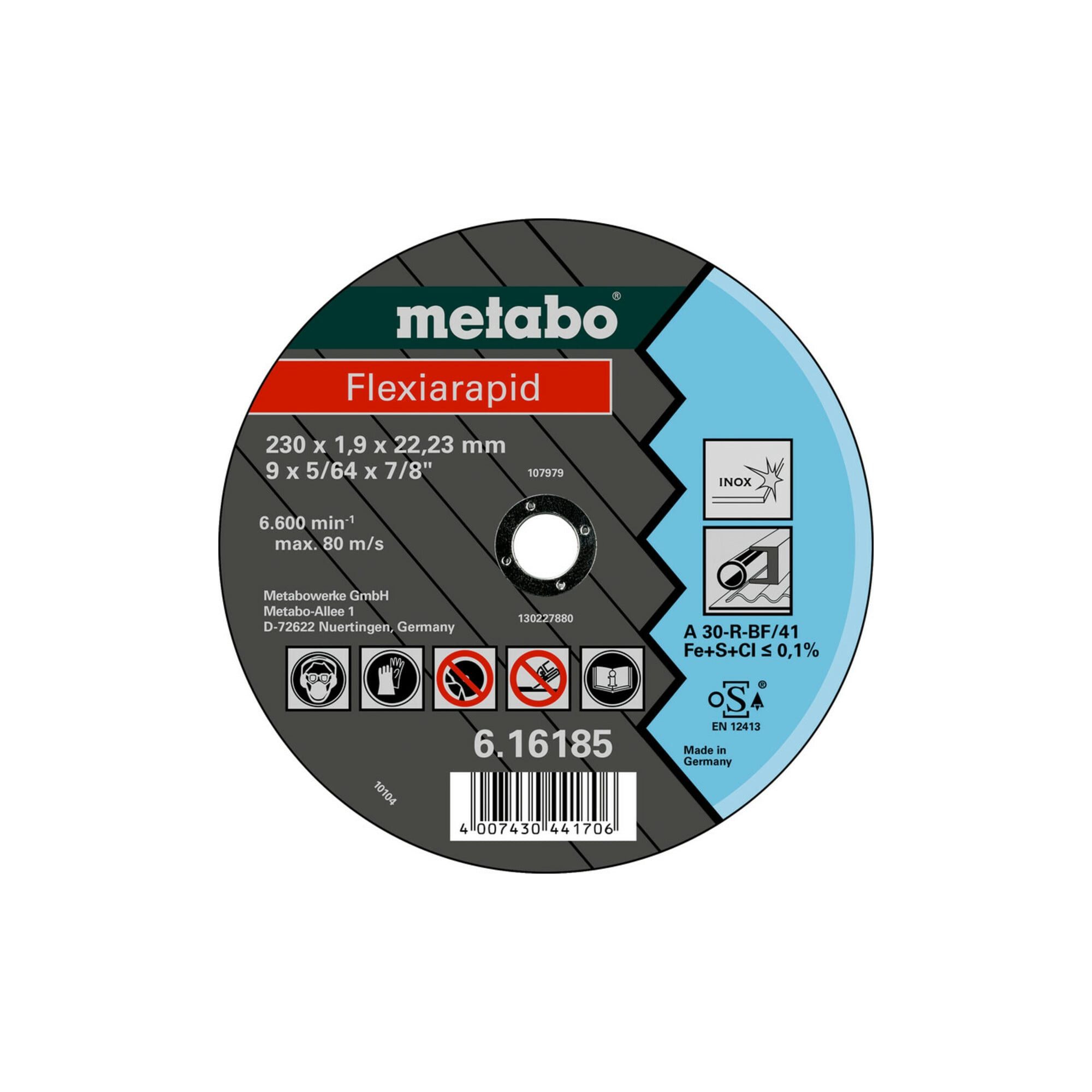 metabo Trennscheibe Metabo Flexiarapid 115x1,0x22,23 Inox, Trennscheibe, gerade Ausführung