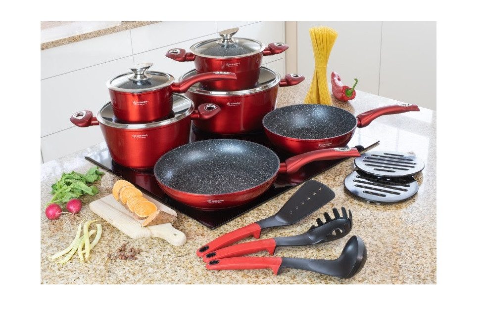 Edenberg Topf-Set Stylische Töpfe in 5 Farben – Modernes Design & Hervorragende Qualität, Keramik, Aluminiumguss, Edelstahl (Verleihen Sie Ihrer Küche neuen Glanz und genießen Sie jeden Kochmoment mit einem Topfset, das Stil, Qualität und Alltagstauglichkeit perfekt vereint!, 15-tlg)