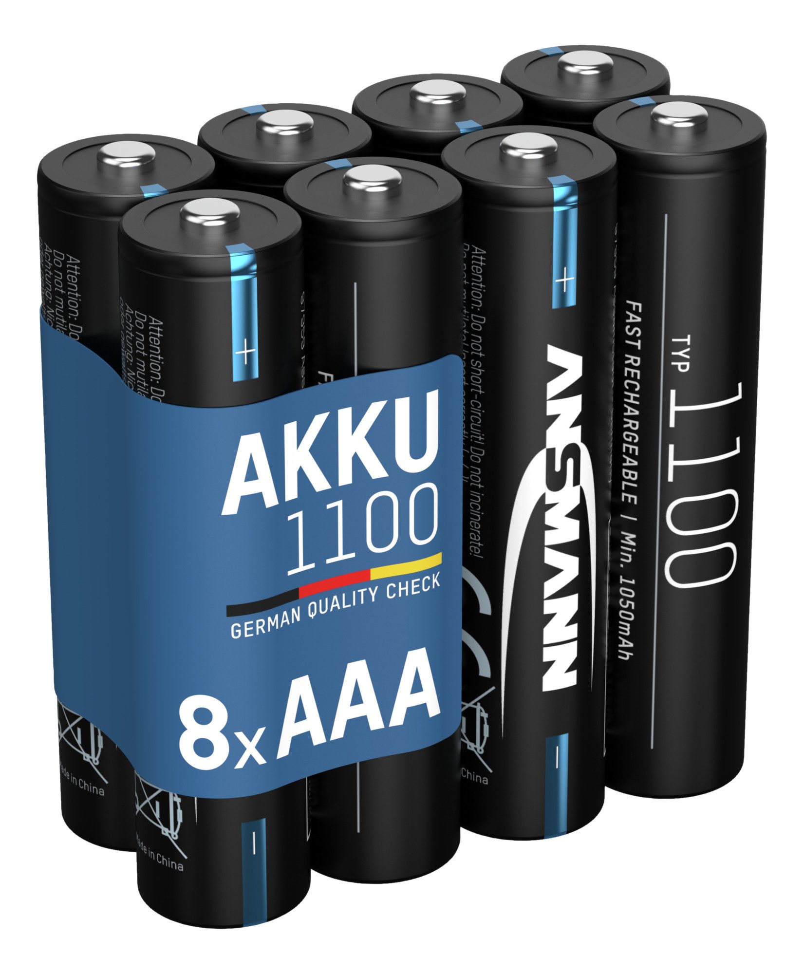 Akku Micro AAA 1050 mAh 1,2V Ni-MH, 8 Stück Akku
