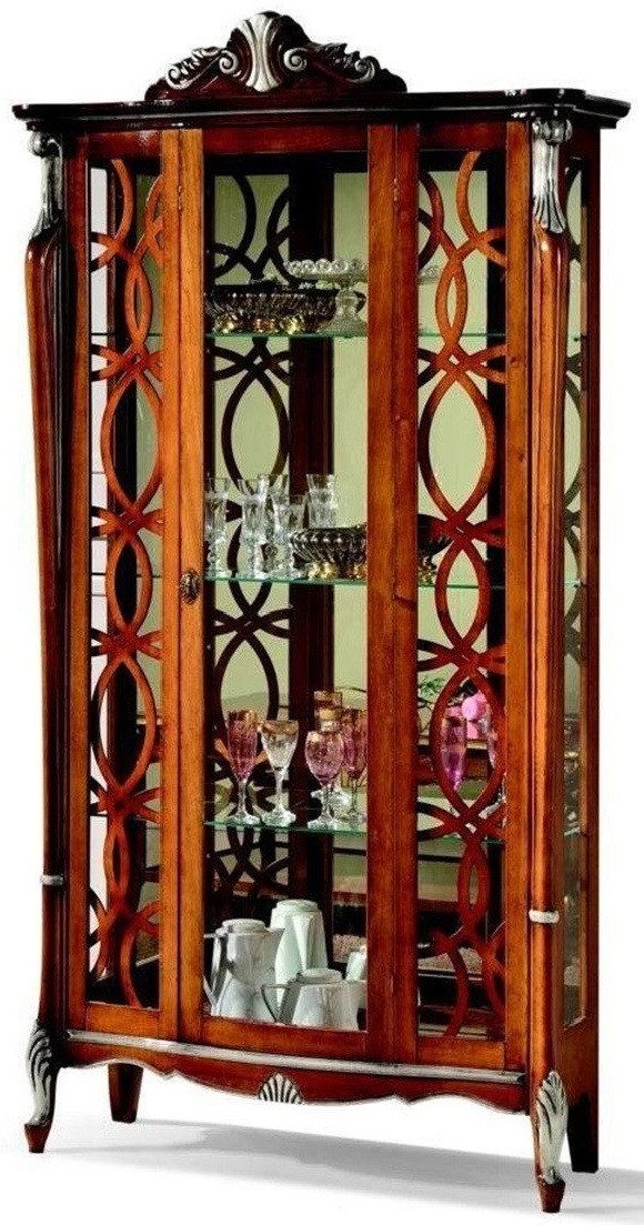 Xlmoebel Vitrine Klassisches Barock-Vitrinenschrank-Design aus Holz für italienische (Vitrine-5456) Hergestellt in Italy