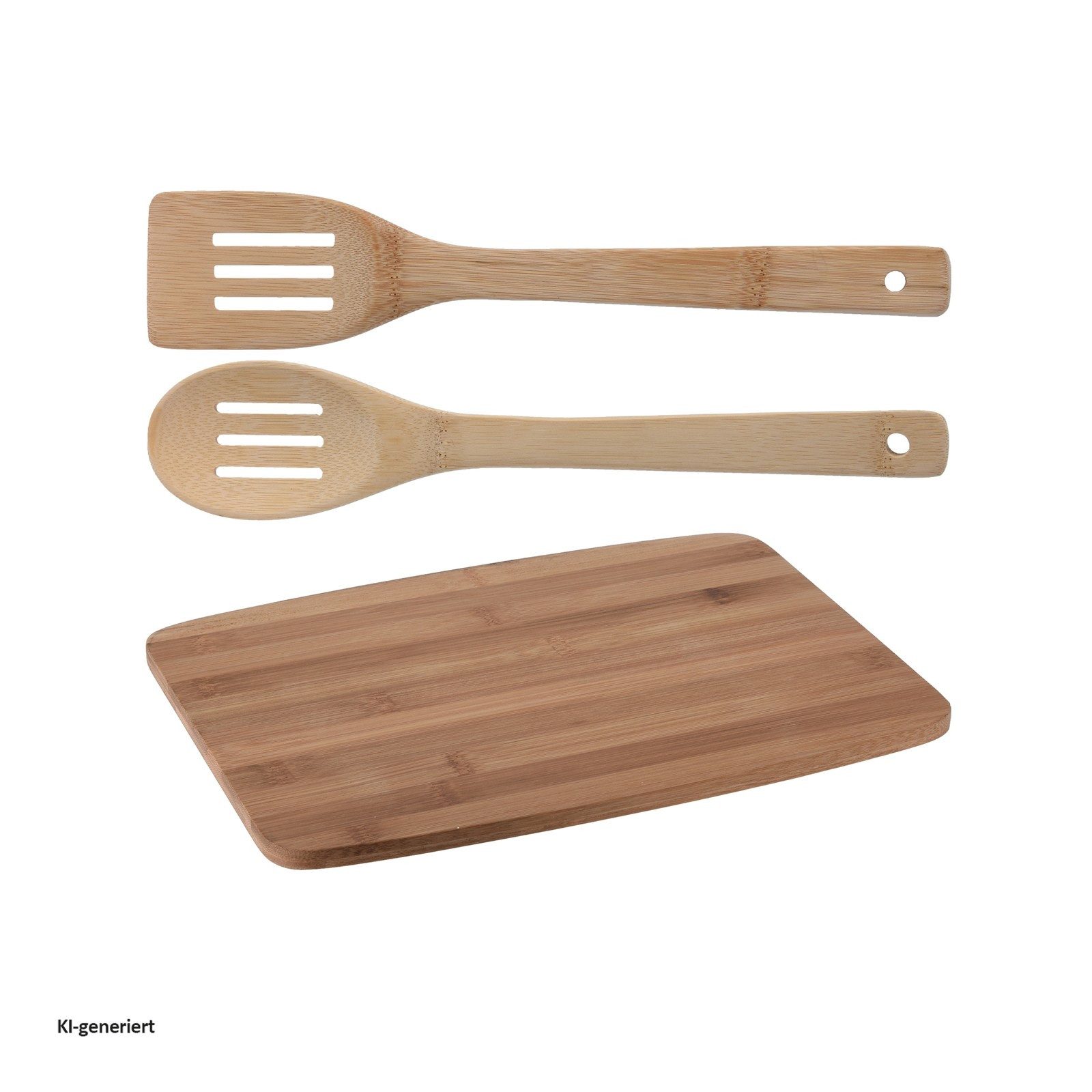 HTI-Living Schneidebrett Schneidebrett mit Kochbesteck, Bambus, (Set, 3-St., 1 Schneidebrett mit 2er Kochbesteck), Kochbesteck Kochlöffel Küchenset