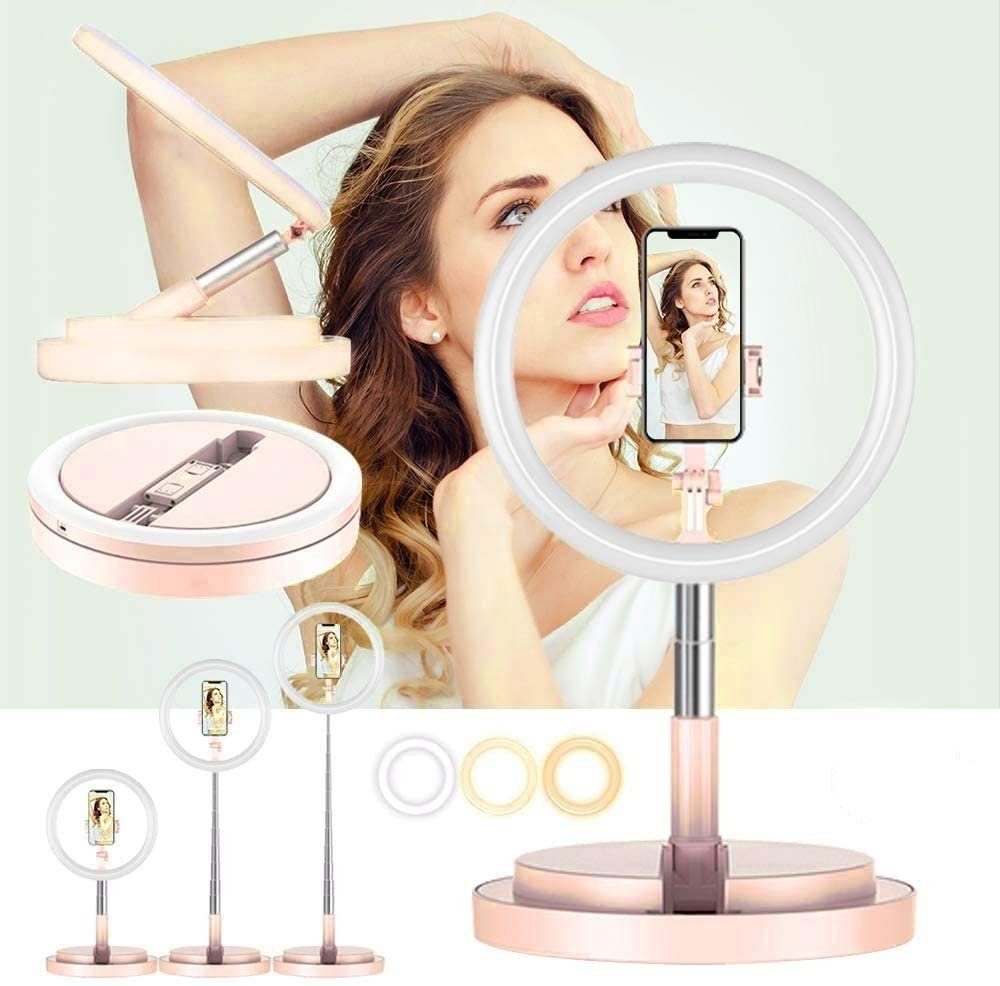 Ringlicht 10 Zoll Ringlicht mit faltbarem Stativ und verstellbar