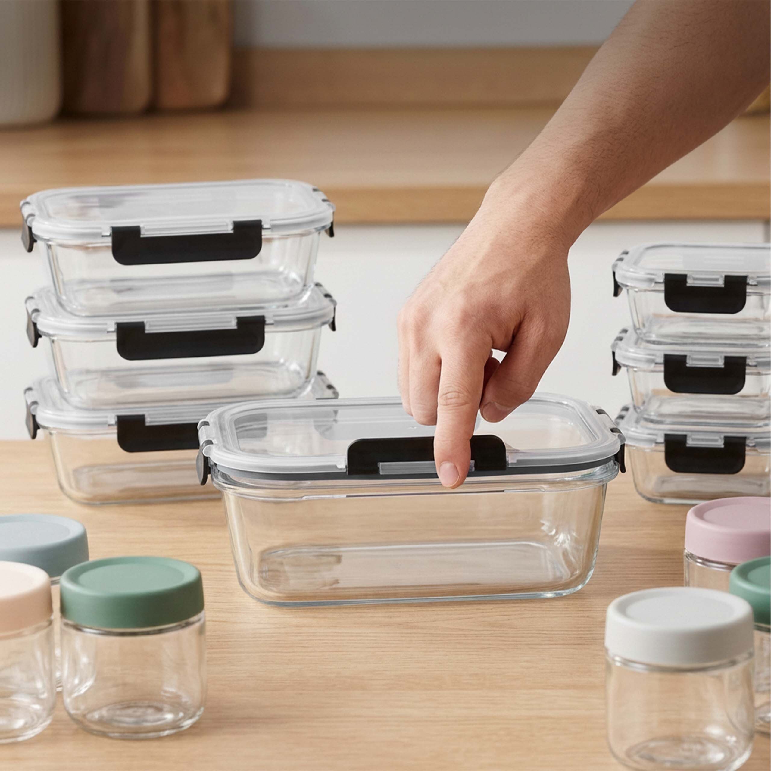 relaxdays Frischhaltedose Einmachgläser 18er Set, Glas