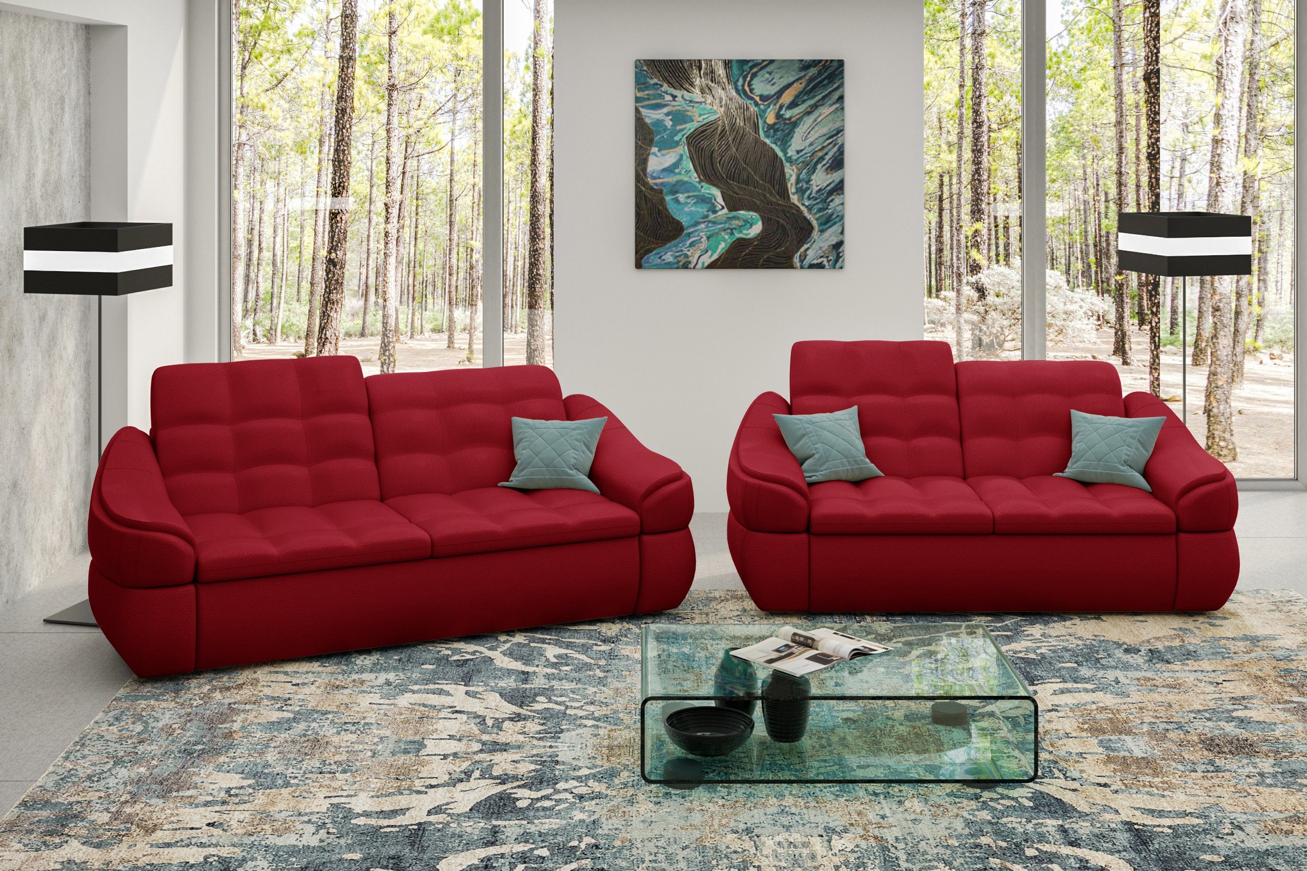 Stylefy Polstergarnitur Alisa, (Set Design, 2,5-Sitzer Modern und in aus bestehend Sofa, 2-Sitzer Sofa made (2-tlg), Europa