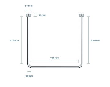 Libaro Duschvorhang Breite 160 cm, Universal-Set Duschvorhangstange L/U-Form inkl Deckenhalter+Duschringe