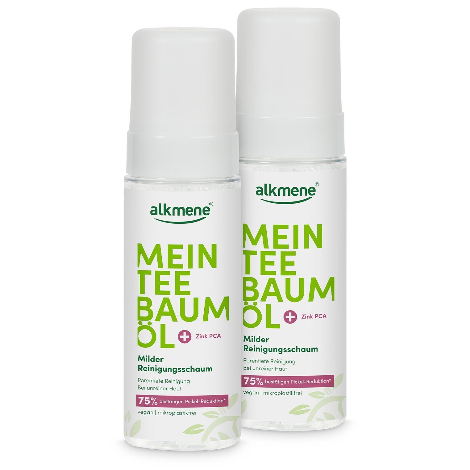 alkmene Gesichts-Reinigungsschaum 2x Reinigungsschaum Gesicht 150 ml - Pickel Reduktion 75% bestätigt, 2-tlg.