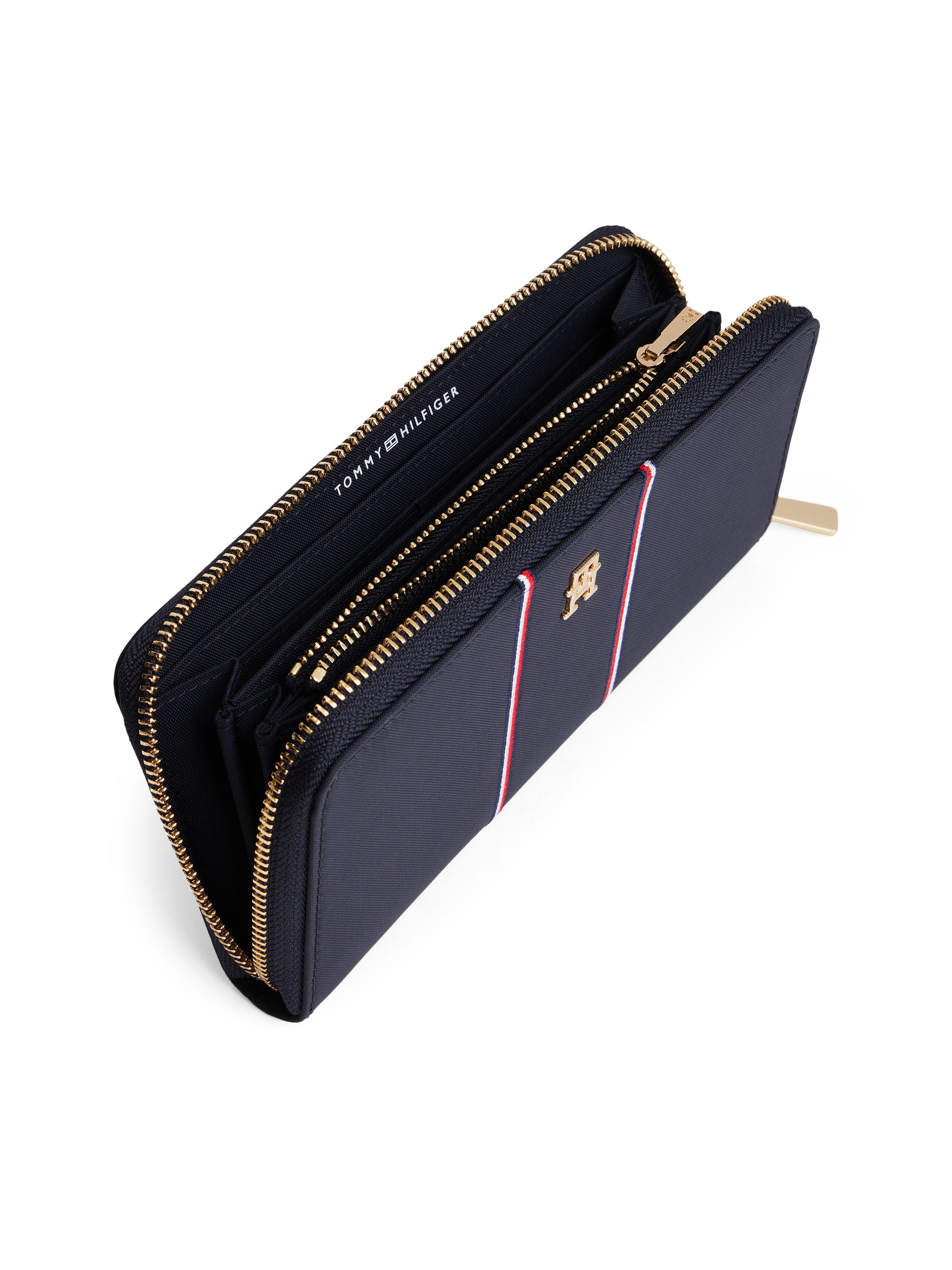 Tommy Hilfiger Geldbörse TH ICON LRG ZA NYLON CORP, Unisex Portemonnaie, Geldbeutel mit TH-Schmucklogo