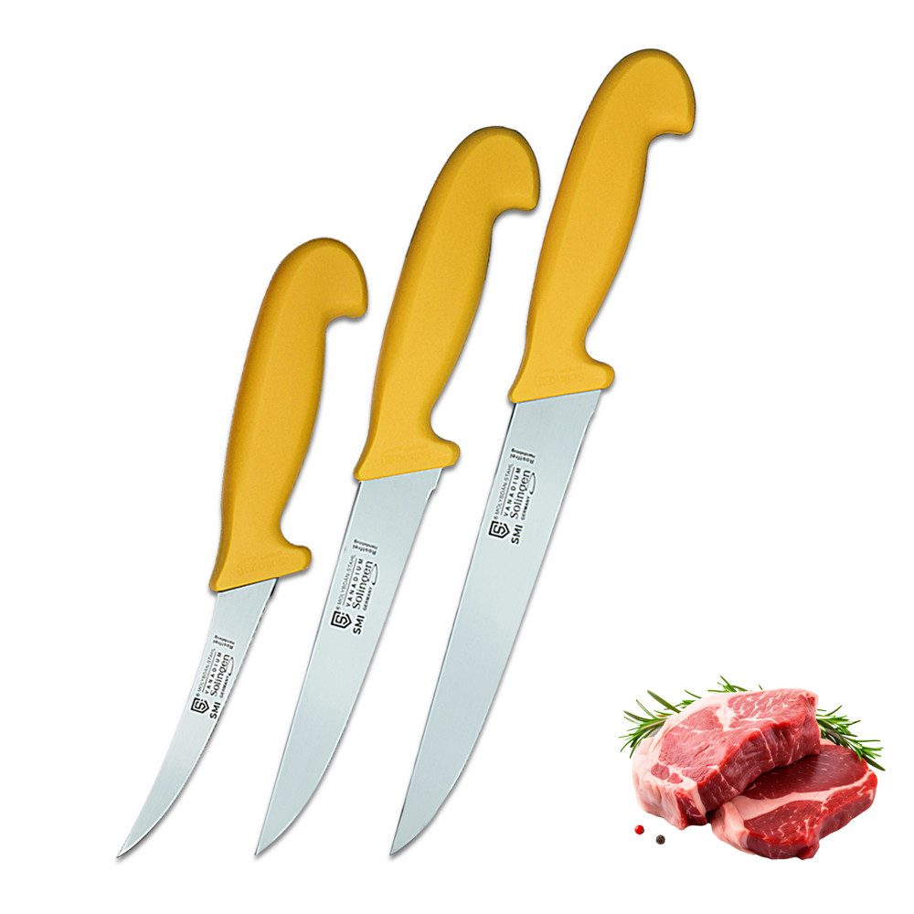 SMI Kochmesser 3-tlg Küchenmesser set Solingen Metzgermesser 5 zoll Ausbeinmesser
