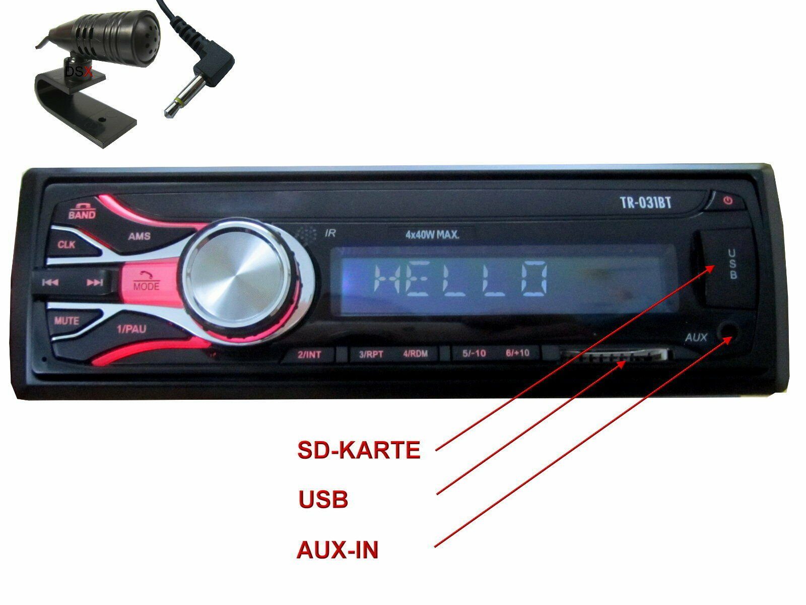 DSX Bluetooth USB Aux In SD Karten Radio passend für Opel Astra F G Autoradio (20,00 W)