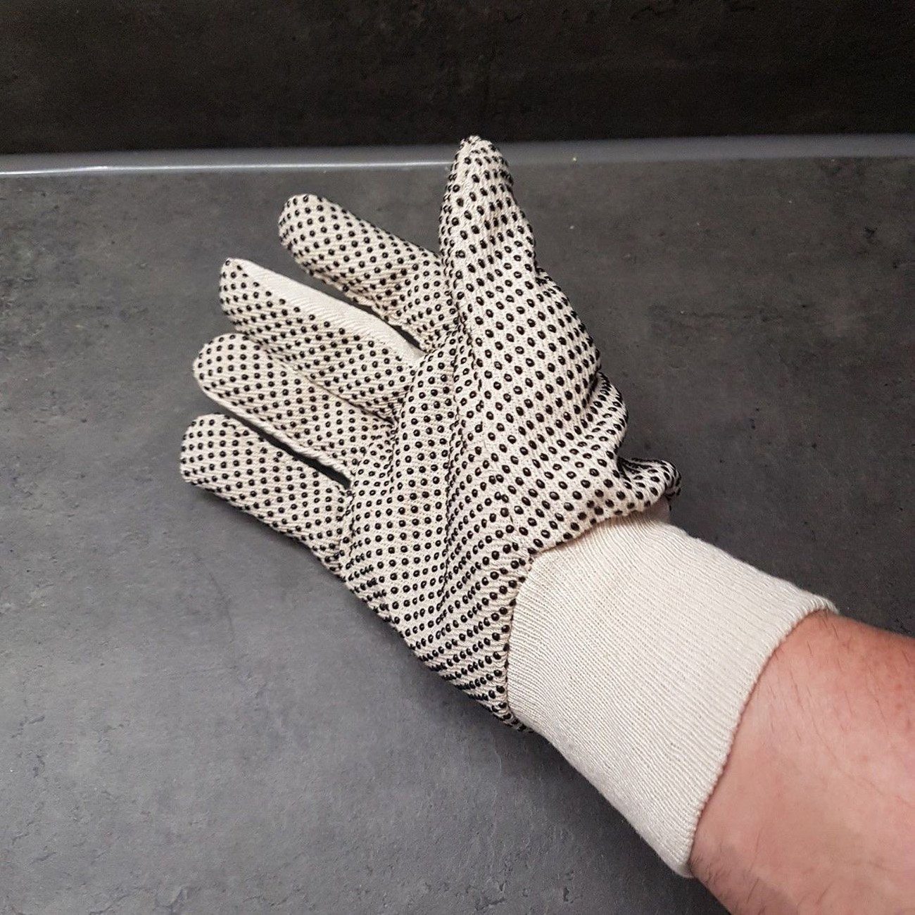 myMAW Montage-Handschuhe 12 Paar Arbeitshandschuhe Strick mit Noppen Gartenhandschuhe Bau…