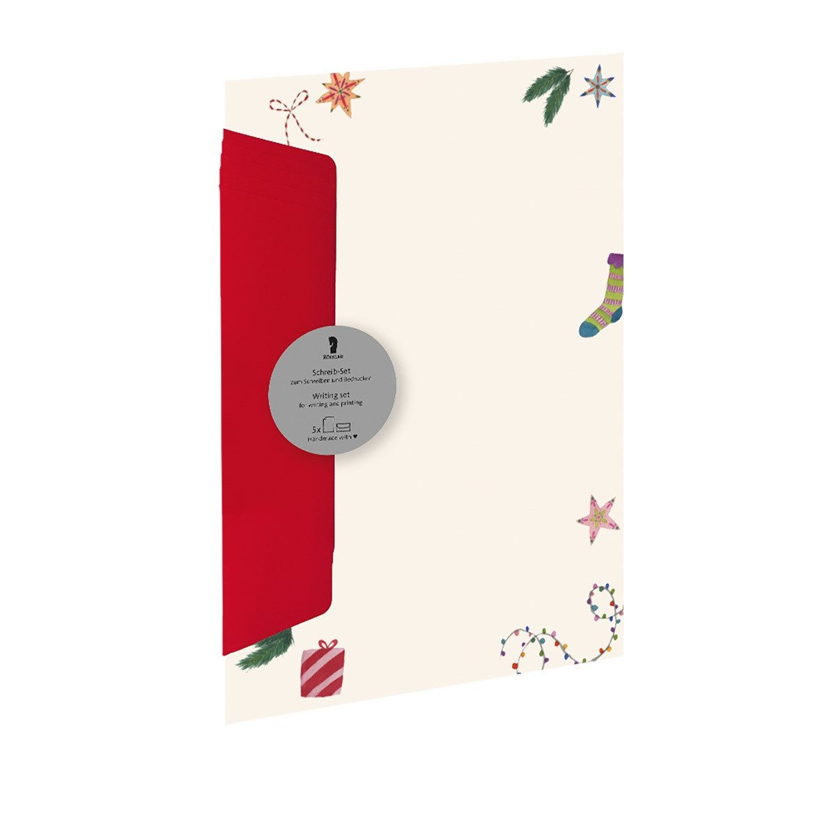 Rössler Briefpapier RÖSSLER Briefpapier Set Weihnachten Weihnachtsaccessoires 5 Blatt/5