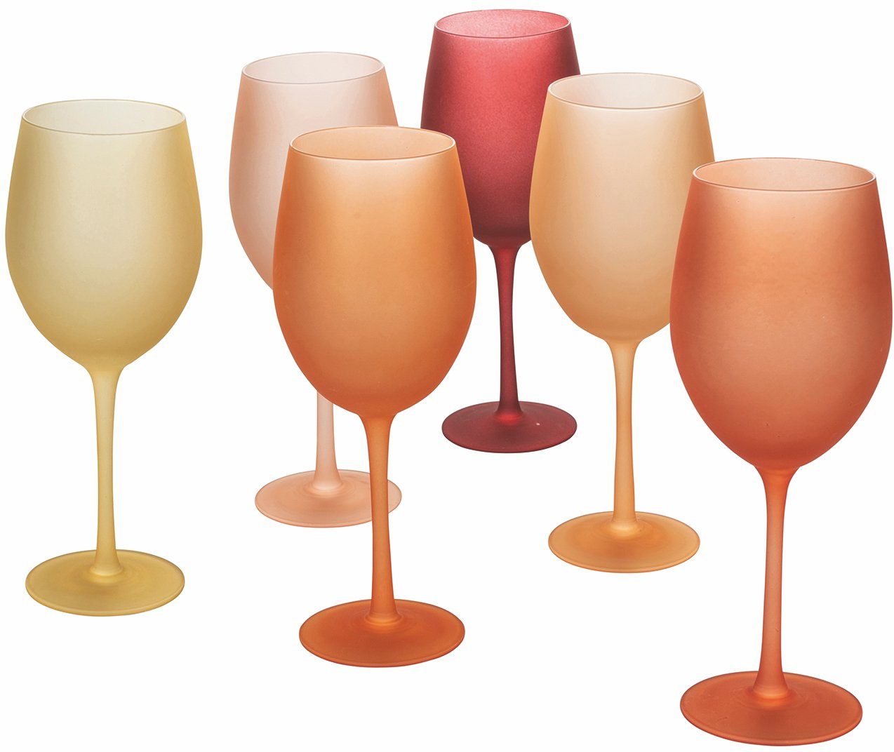 Villa d'Este Weinglas Happy Hour Sunset, Glas, Gläser-Set, 6-teilig, Inhalt  550 ml