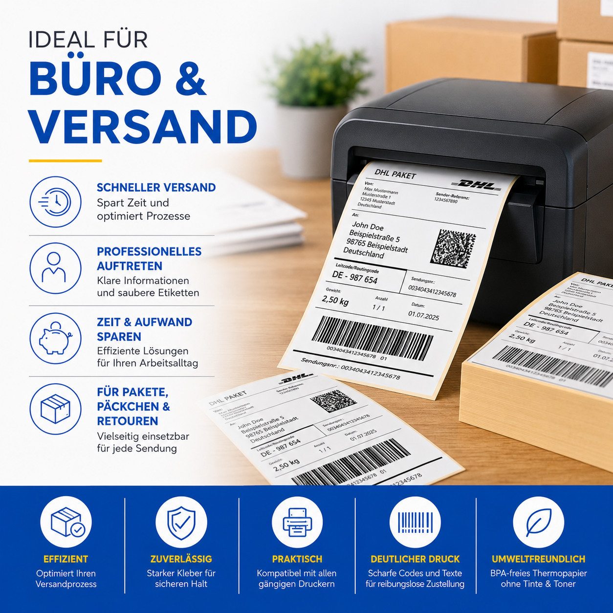 TK Gruppe Etiketten Selbstklebende Thermo-Versandetiketten, 500 oder 4.000 Stück – Bild 5 von 5