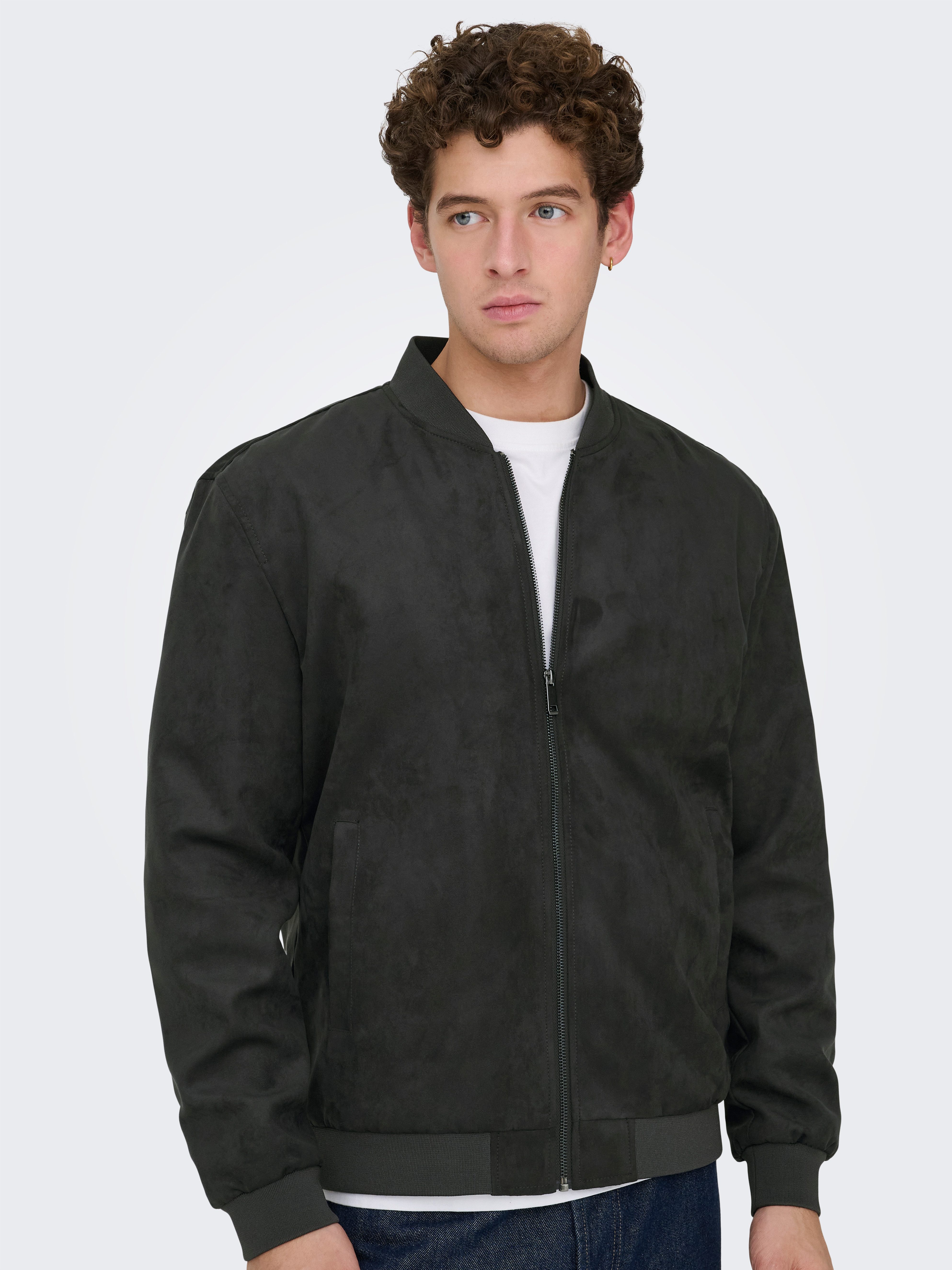 Only & Sons Blouson ONSLUCAS FAKE SUEDE BOMBER OTW Polyester, regular fit