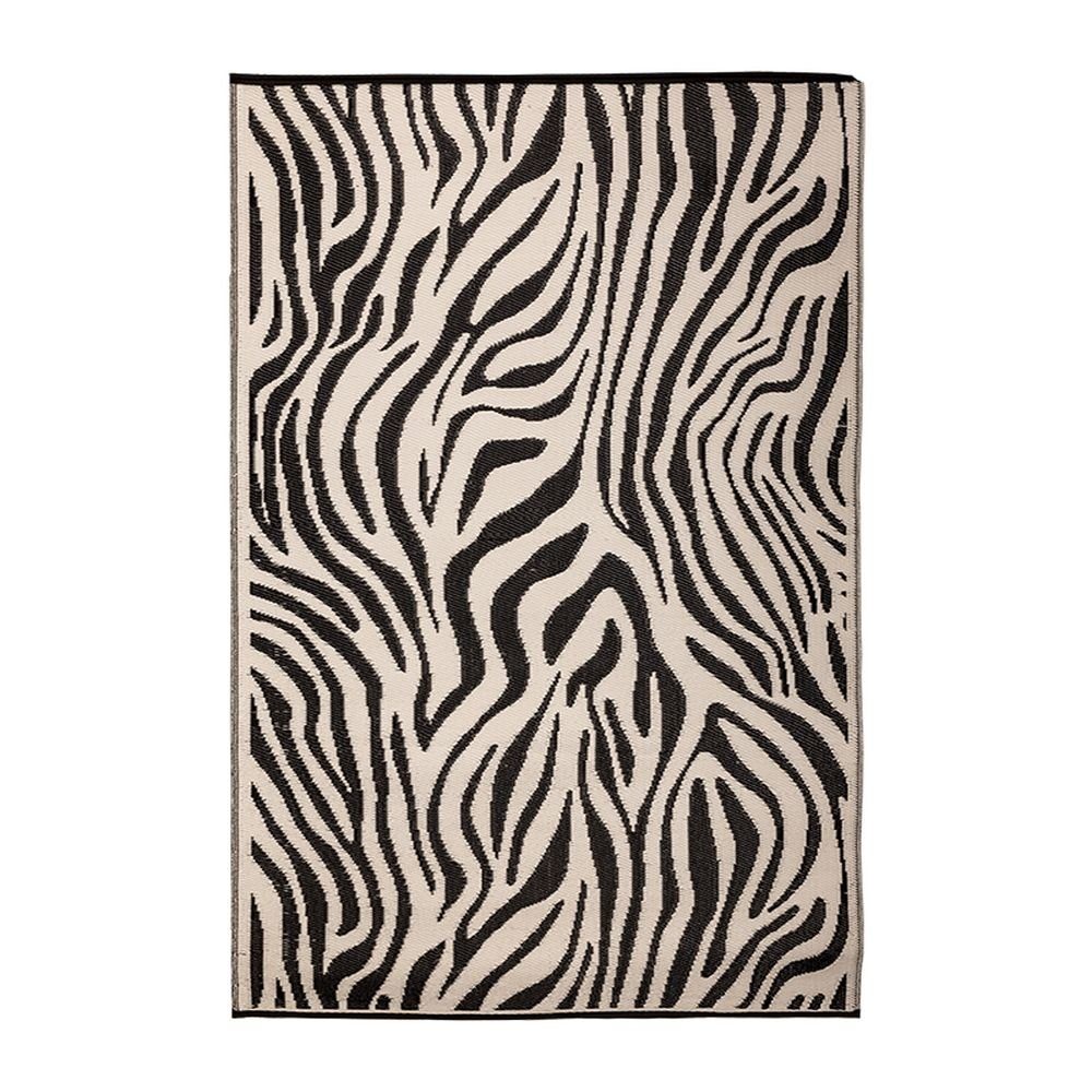 Outdoorteppich, Rivanto, Gartenteppich Zebra 150x242 cm Schuhmatte aus Kunststoff