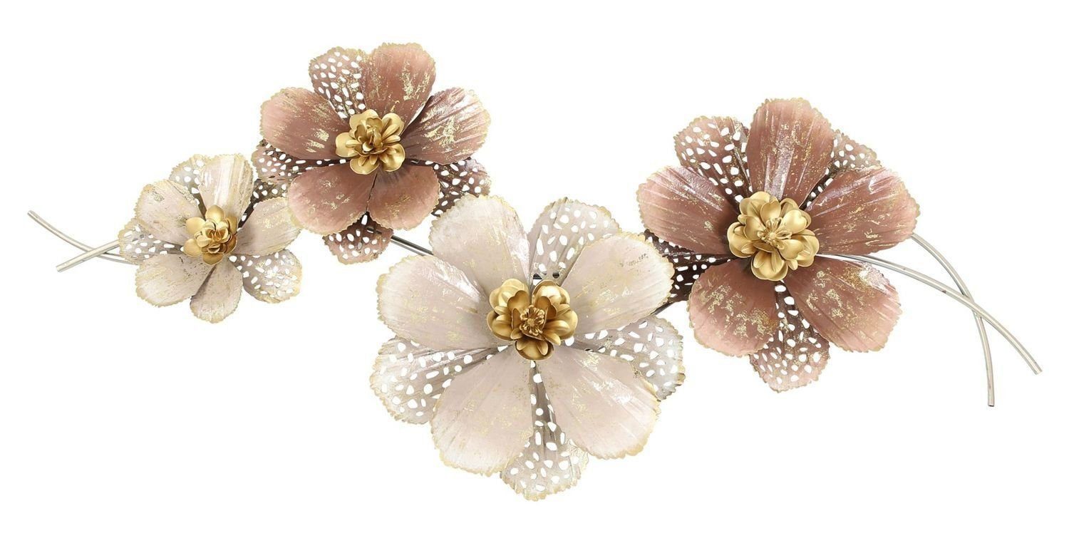 Home-trends24.de Wanddekoobjekt Blumen Blüte 3D Optik Metall Skulptur Wands günstig online kaufen