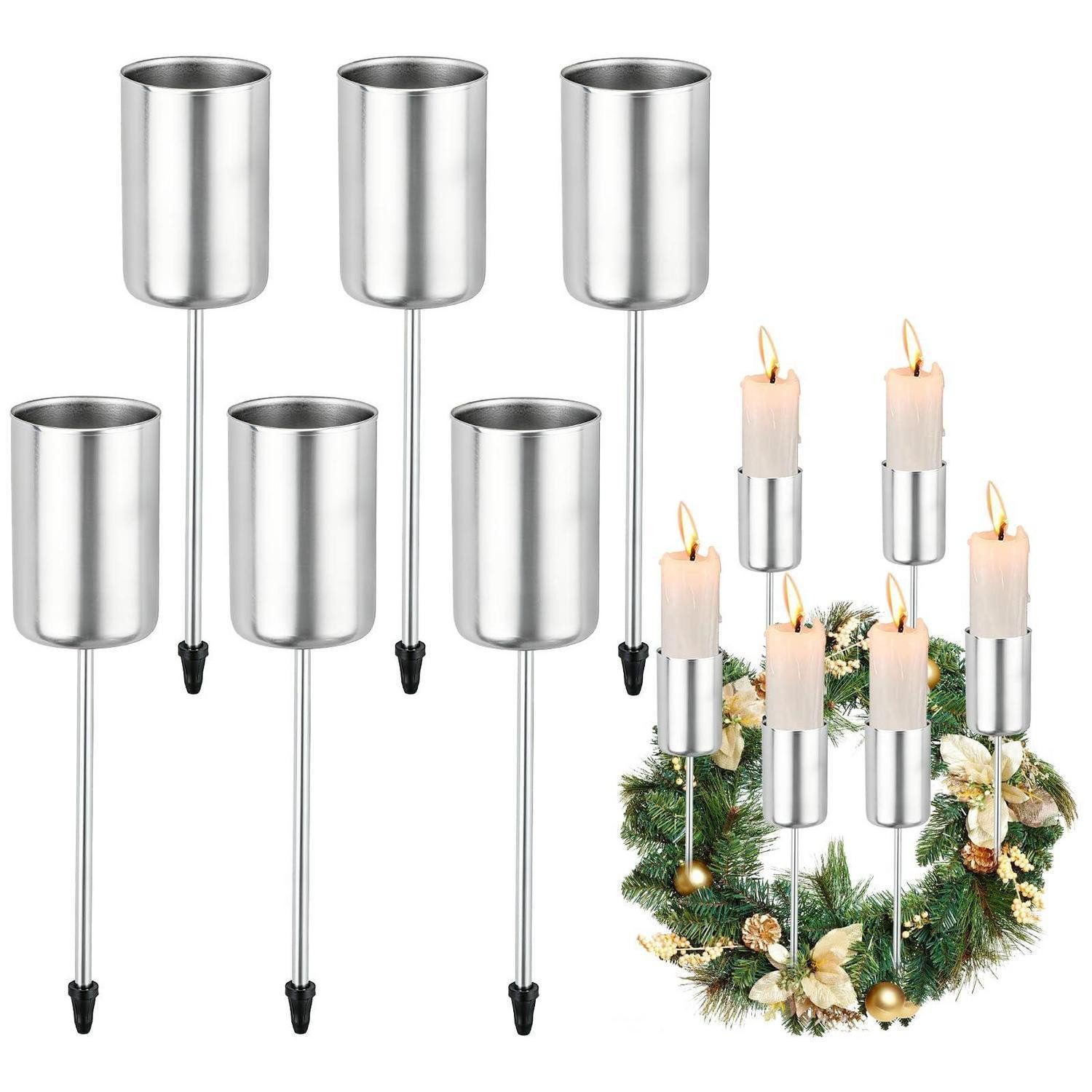 LuxusKollektion Kerzentülle Kerzenhalter Adventskranz Silber 6er Set ø 2.5cm (6 St)