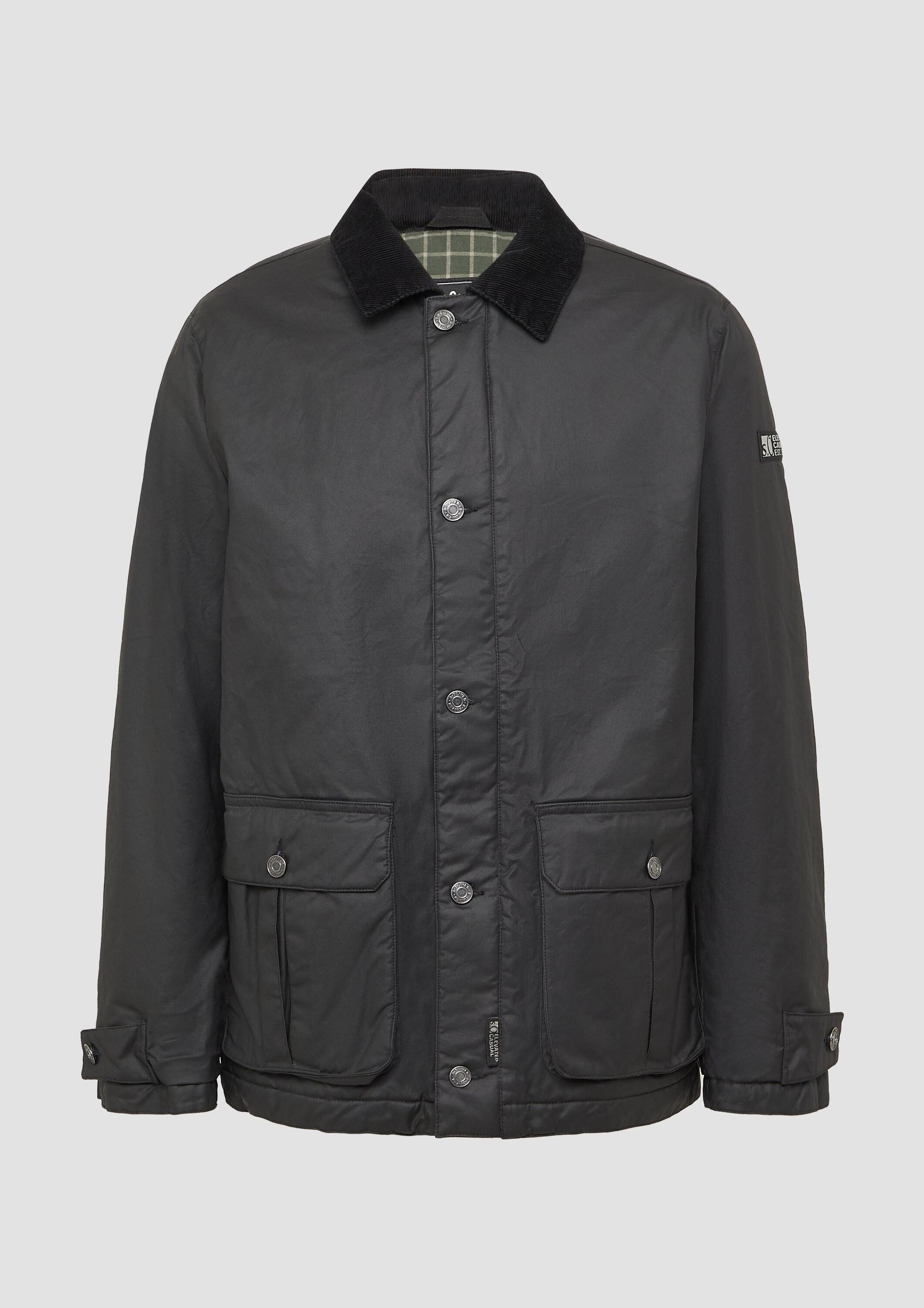 s.Oliver Funktionsjacke Outdoor-Jacke Beschichtete Jacke mit modischem Kordkragen