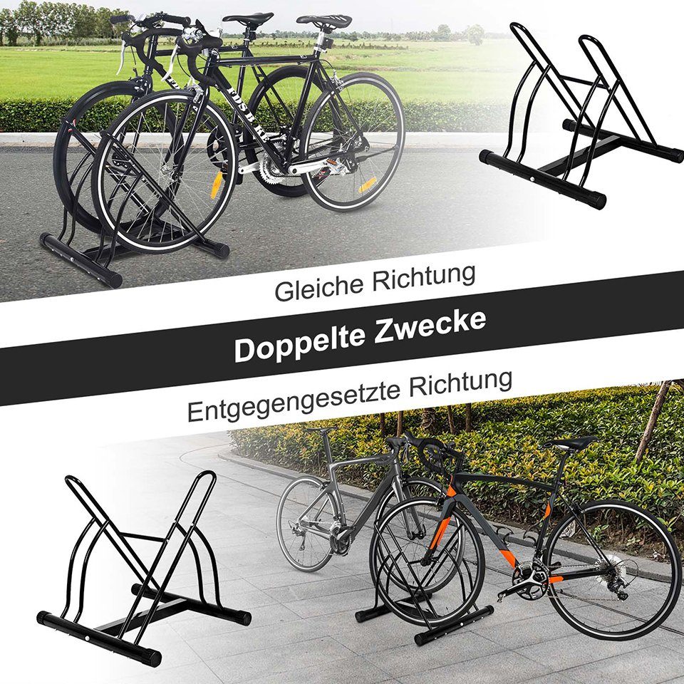 COSTWAY Fahrradständer, Mehrfachständer für 2 Fahrräder Bügelparker