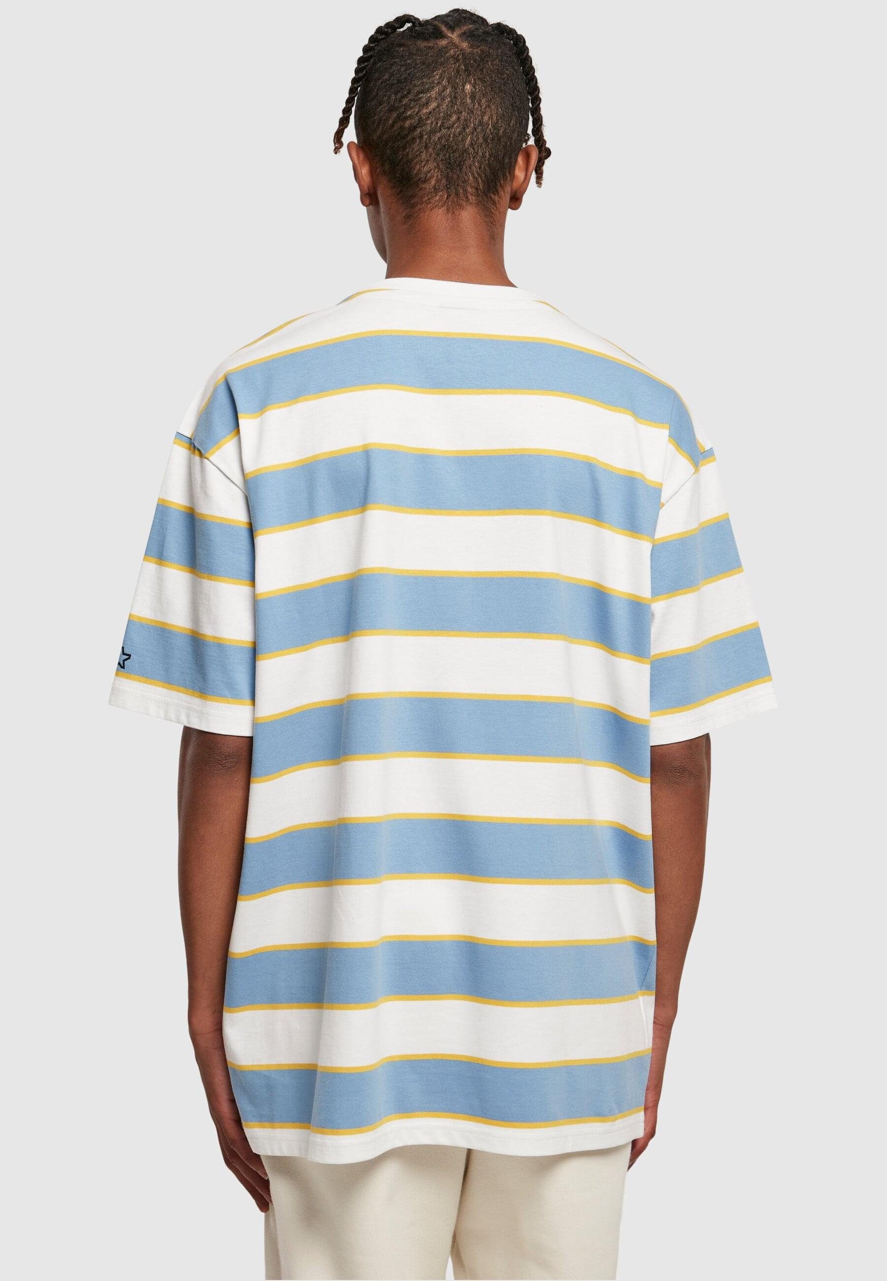 white/horizonblue/califoniayellow Herren Starter T-Shirt Tee Starter Block Stripes (1-tlg)
