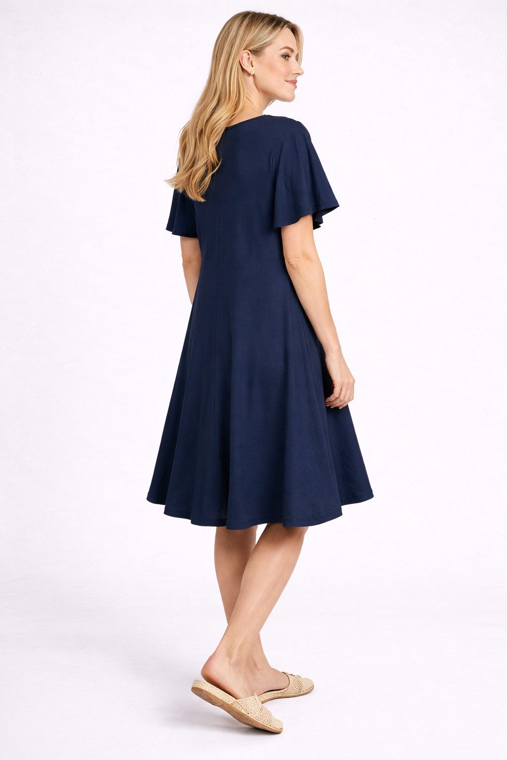 ITALY VIBES Sommerkleid - Kleid - Midikleid - Tunikakleid Damen - Schlupfkleid mit Flügelärmel ONE SIZE / passend für Größe M - XXL