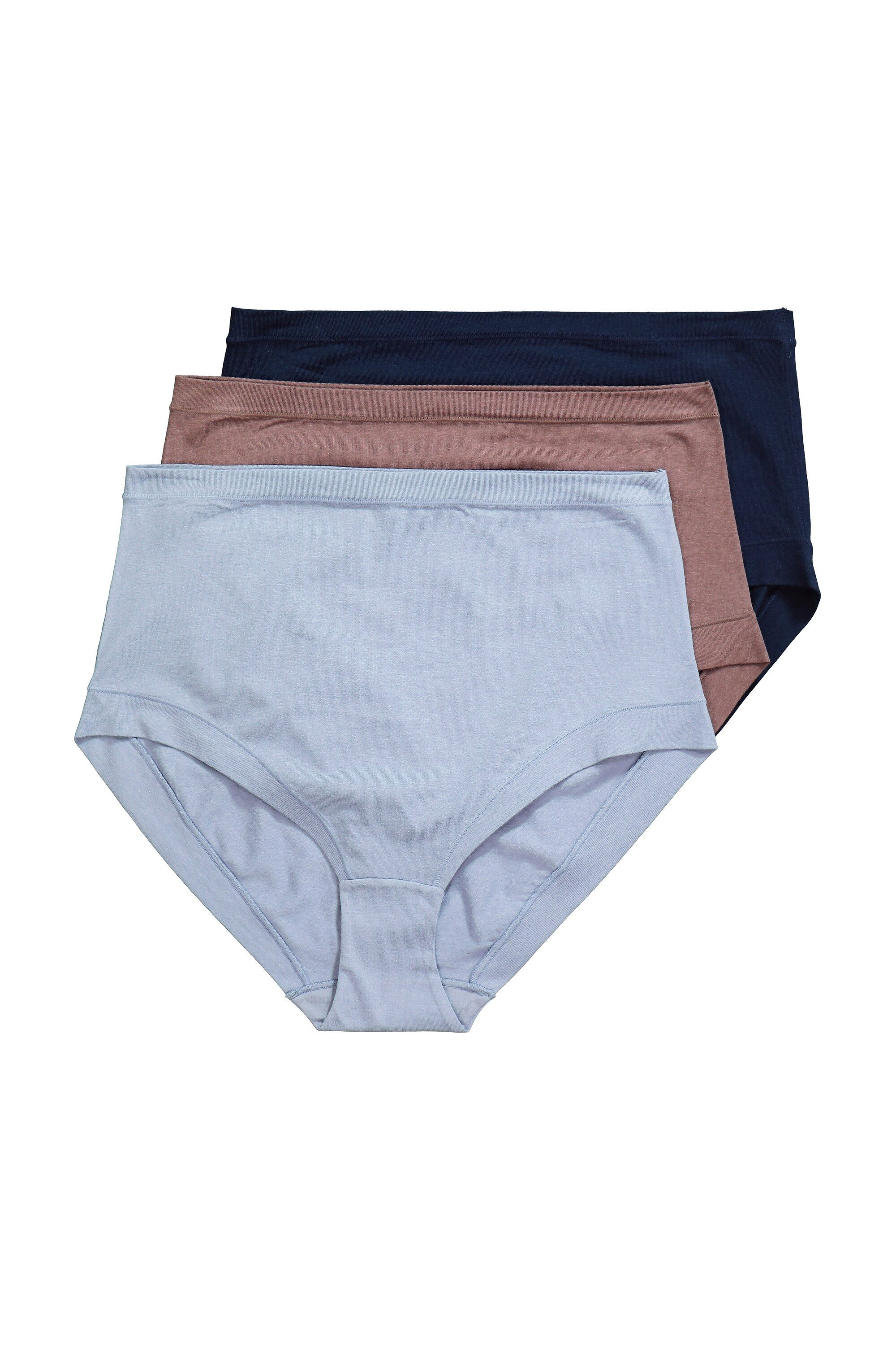 Ulla Popken Maxislip Maxislips 3er-Pack High Waist cleaner Look