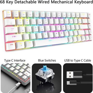 ZIYOU LANG RGB-LED-Hintergrundbeleuchtung Tastatur- und Maus-Set, ProfessionelleMechanik,individuelle Mausbeleuchtung Komfort Funktionen