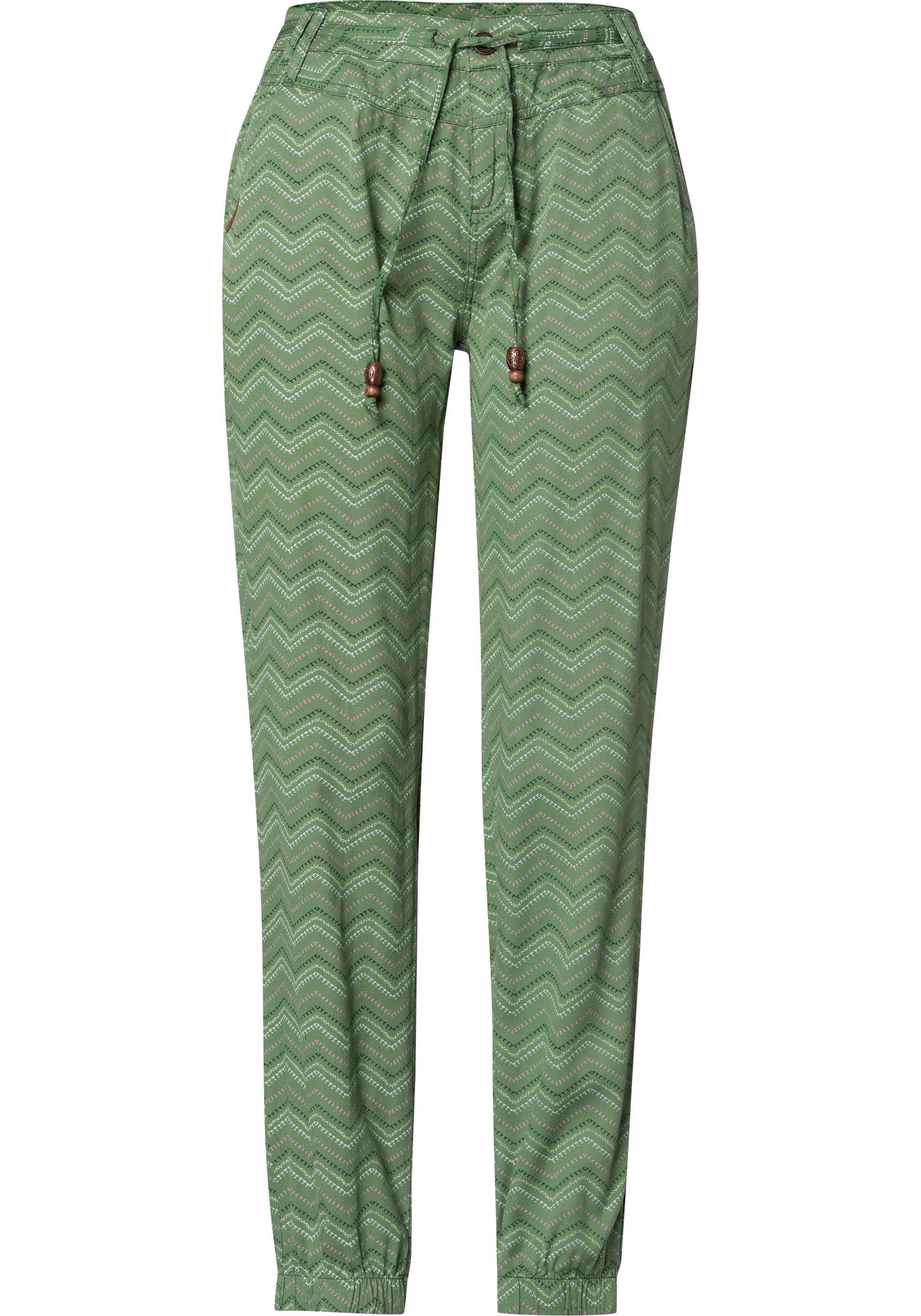 DUSTY Zick-Zack TALIN Ragwear CHEVRON Muster GREEN Stoffhose im