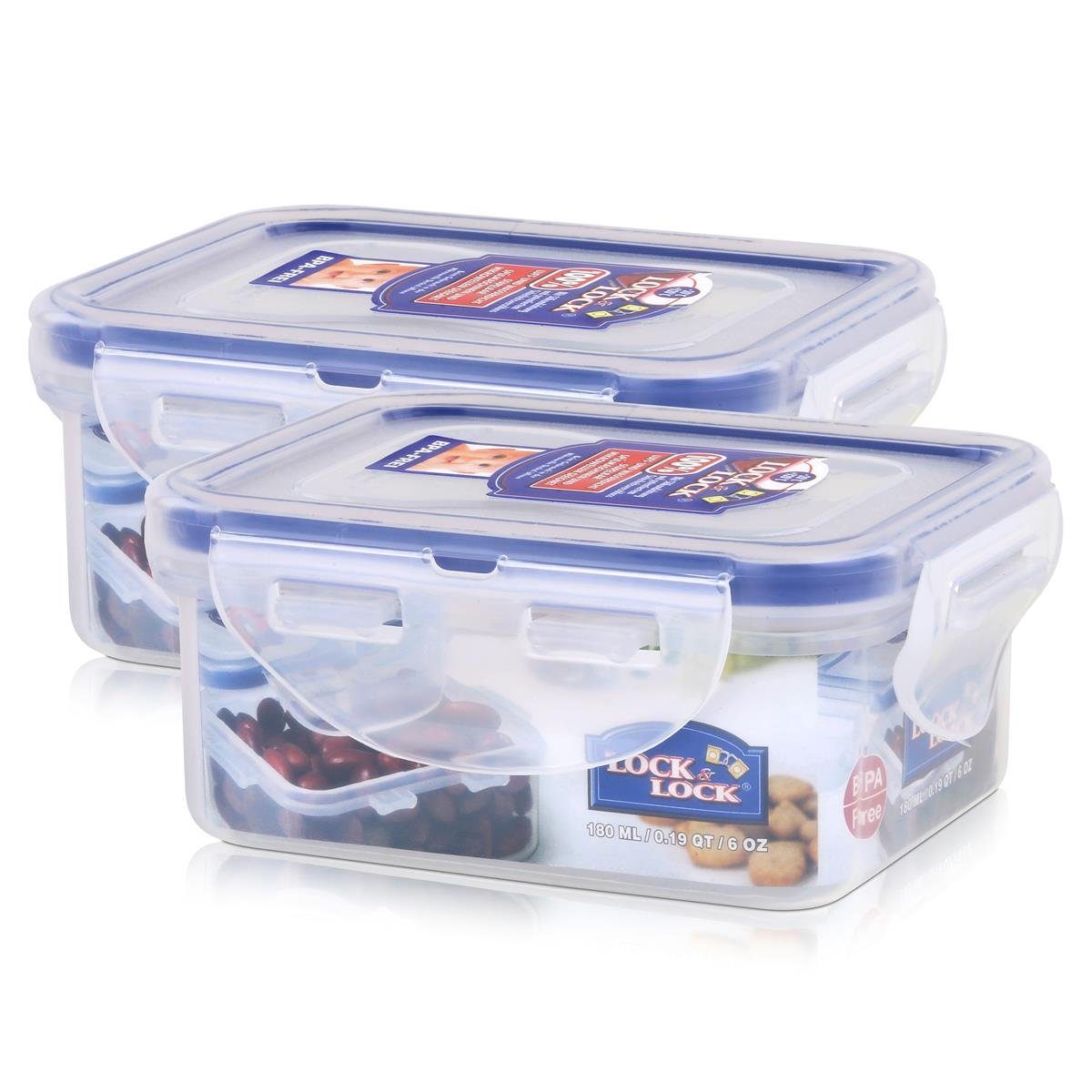 LOCK & LOCK Vorratsdose »Lock&Lock HPL805 Vorratsdose 180ml Luft und Wasserdicht rechteckig