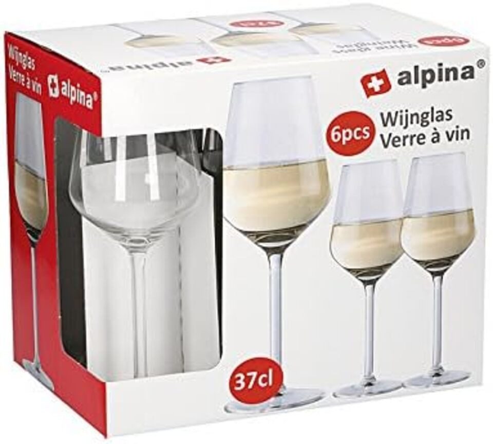 *Alpina* Weißweinglas Weissweinkelch 370 ml, Glas, klar (6er Pack)