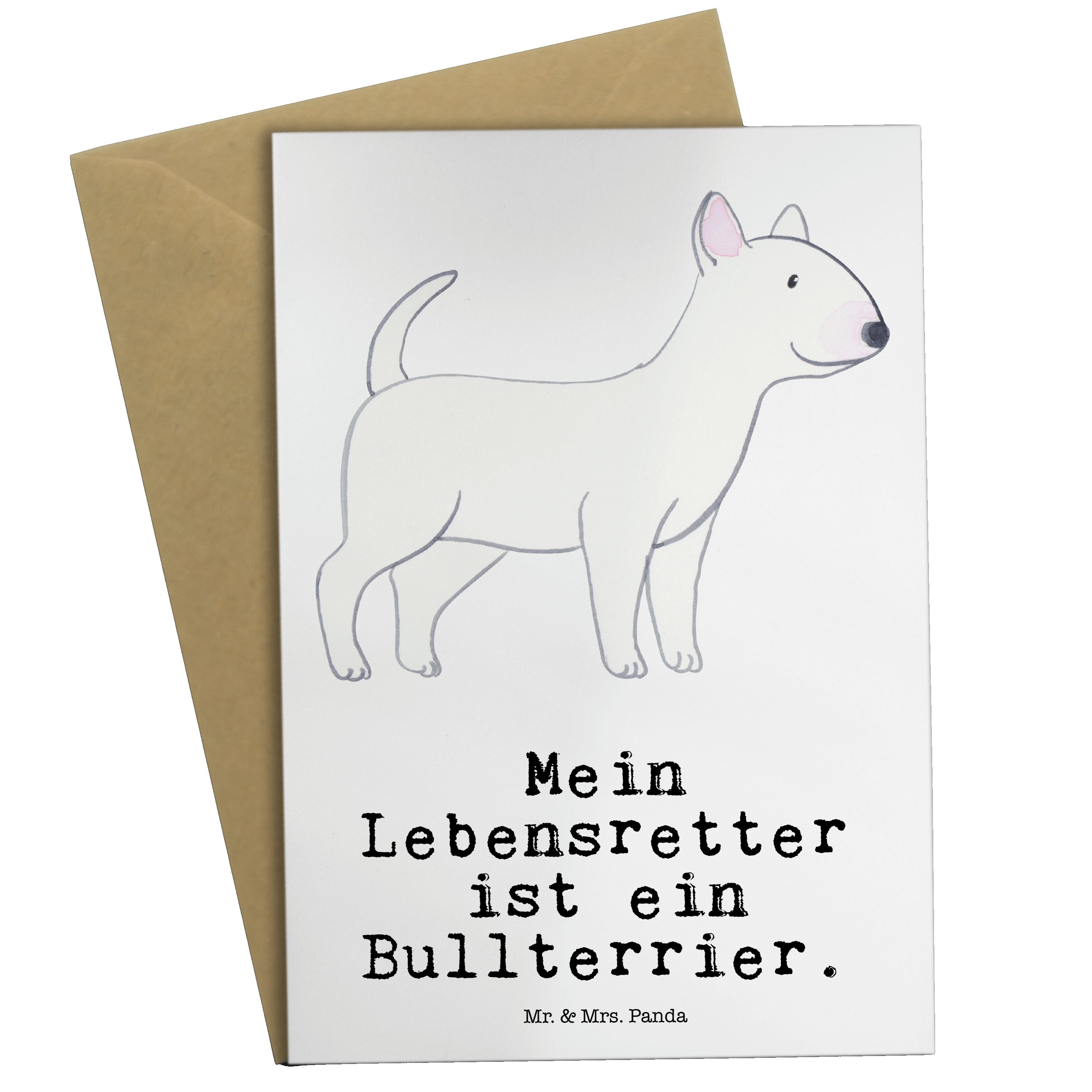 Geschenk, & - Hunderasse, Mr. Lebensretter Grußkarte Panda Hund, Mrs. Weiß - Klappka Bullterrier