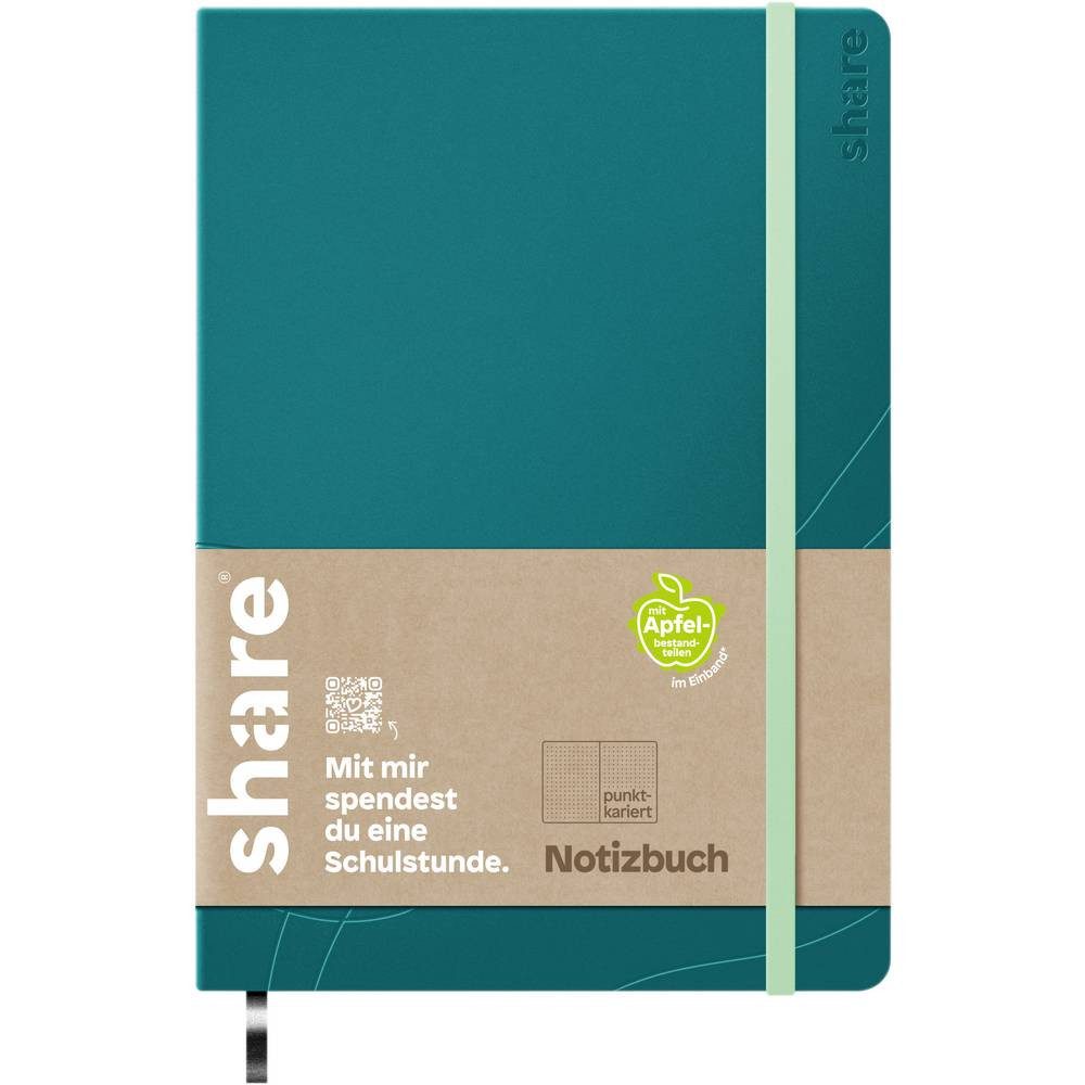 share Notizbuch Notizbuch A5 mit softem Hardcover, punktkariert, petrol 4-0014059-1