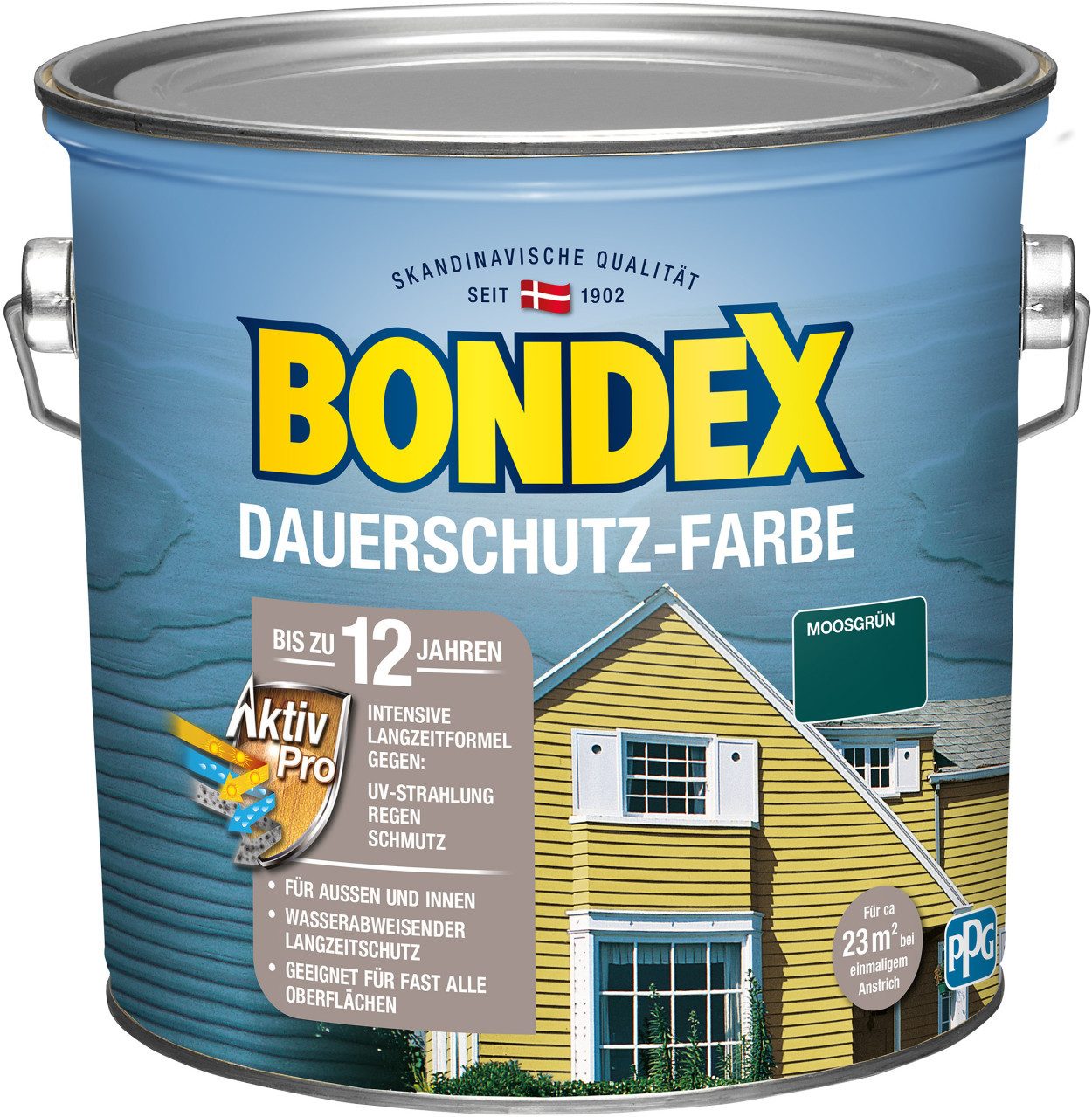 Bondex Holzschutzlasur Bondex Dauerschutz-Holzfarbe 2,5 L moosgrün