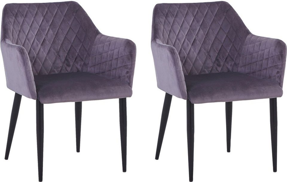 SIT Polsterstuhl Sit&Chairs (Set, 2 St), Armlehnstuhl mit weichem  Samtvelours Bezug