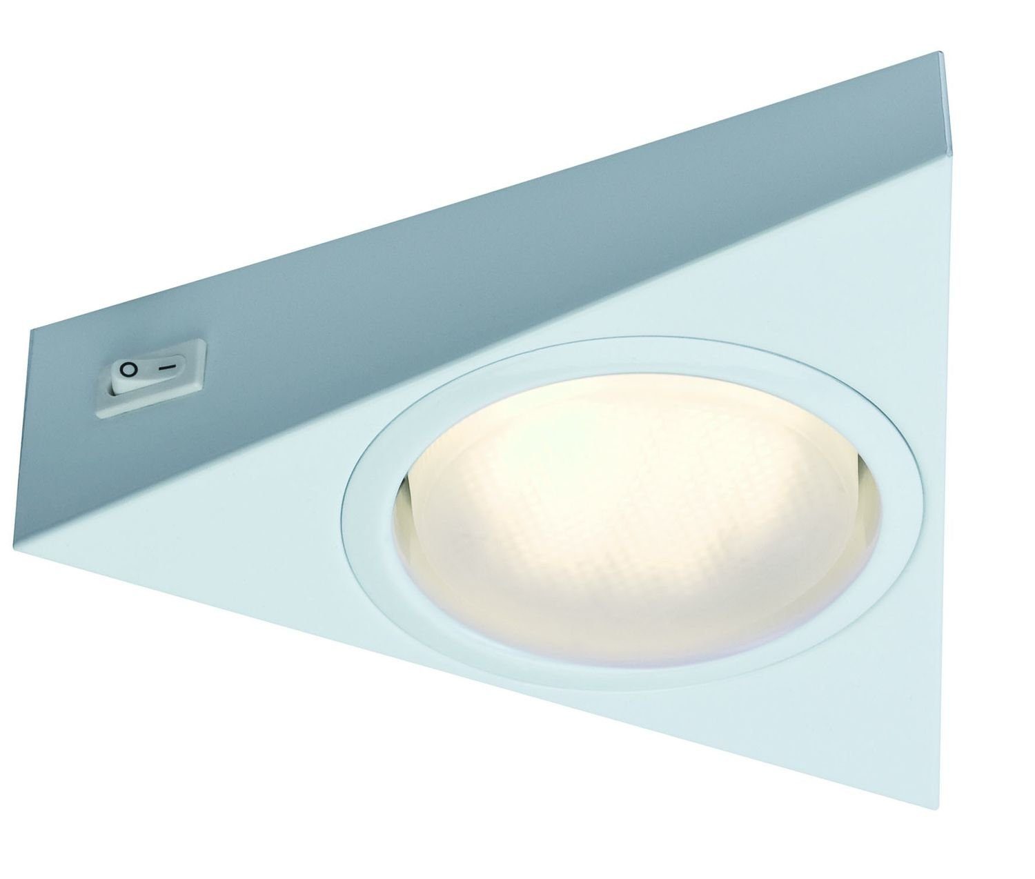 Paulmann Unterschrankleuchte Paulmann Möbel Aufbauleuchte 3eck Disc 1x9W 230V GX53 Weiß/Metall, Paulmann Möbel Aufbauleuchte 3eck Disc 1x9W 230V GX53 Weiß/Metall