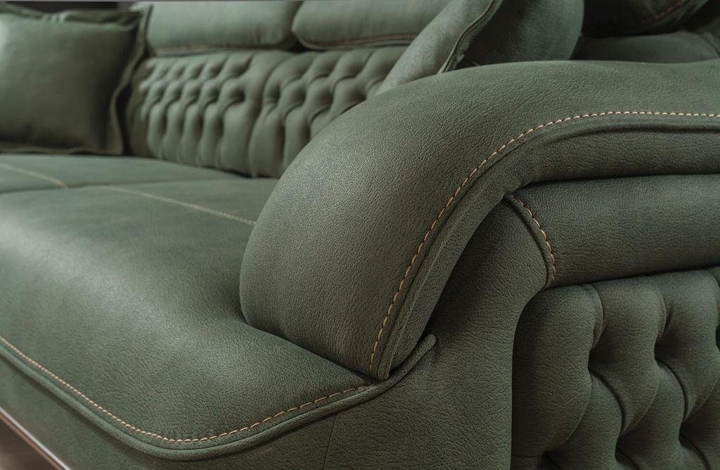 Wohnzimmer Italienischer Design in Textil 1 Europa Sitzer 3 Grau Luxus Stil, Sofa Made Teile, Sofa JVmoebel